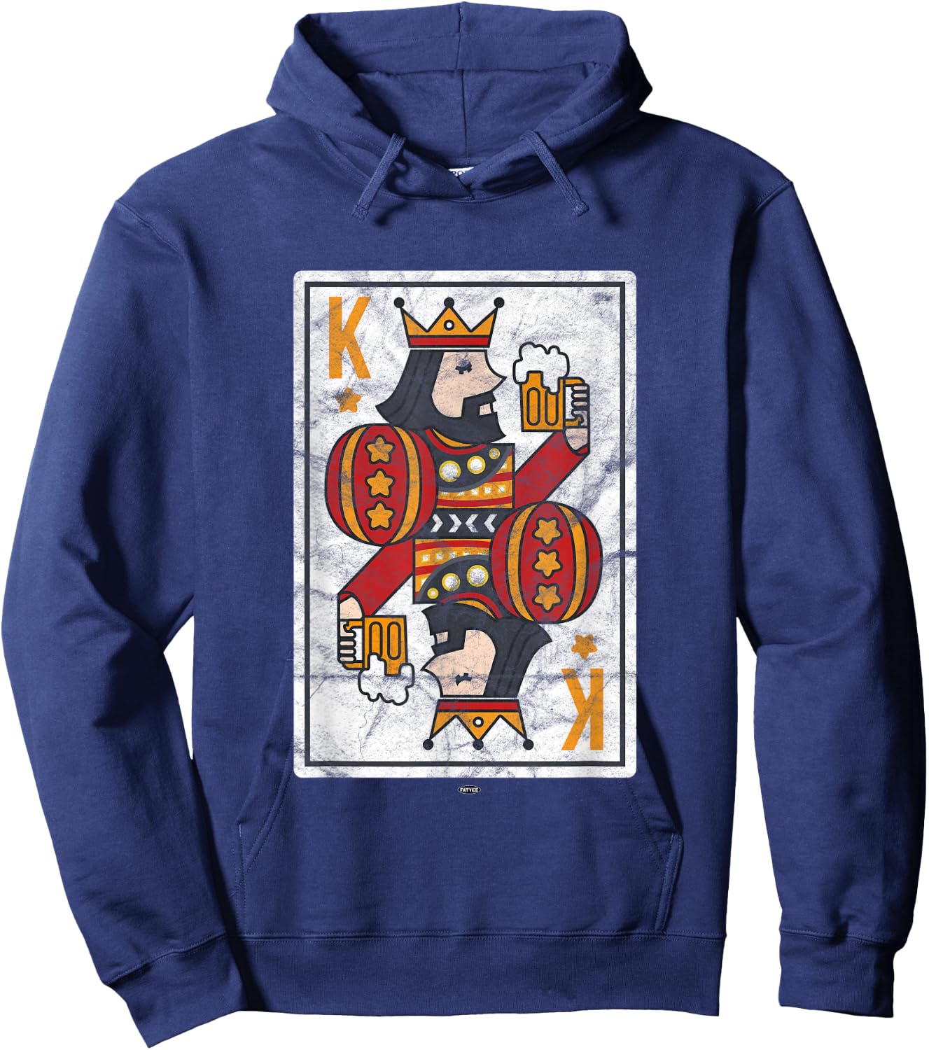 Cool Poker I King of Hearts I Royal Flush Beer Shirt Hoodie - Hoodie | Navy