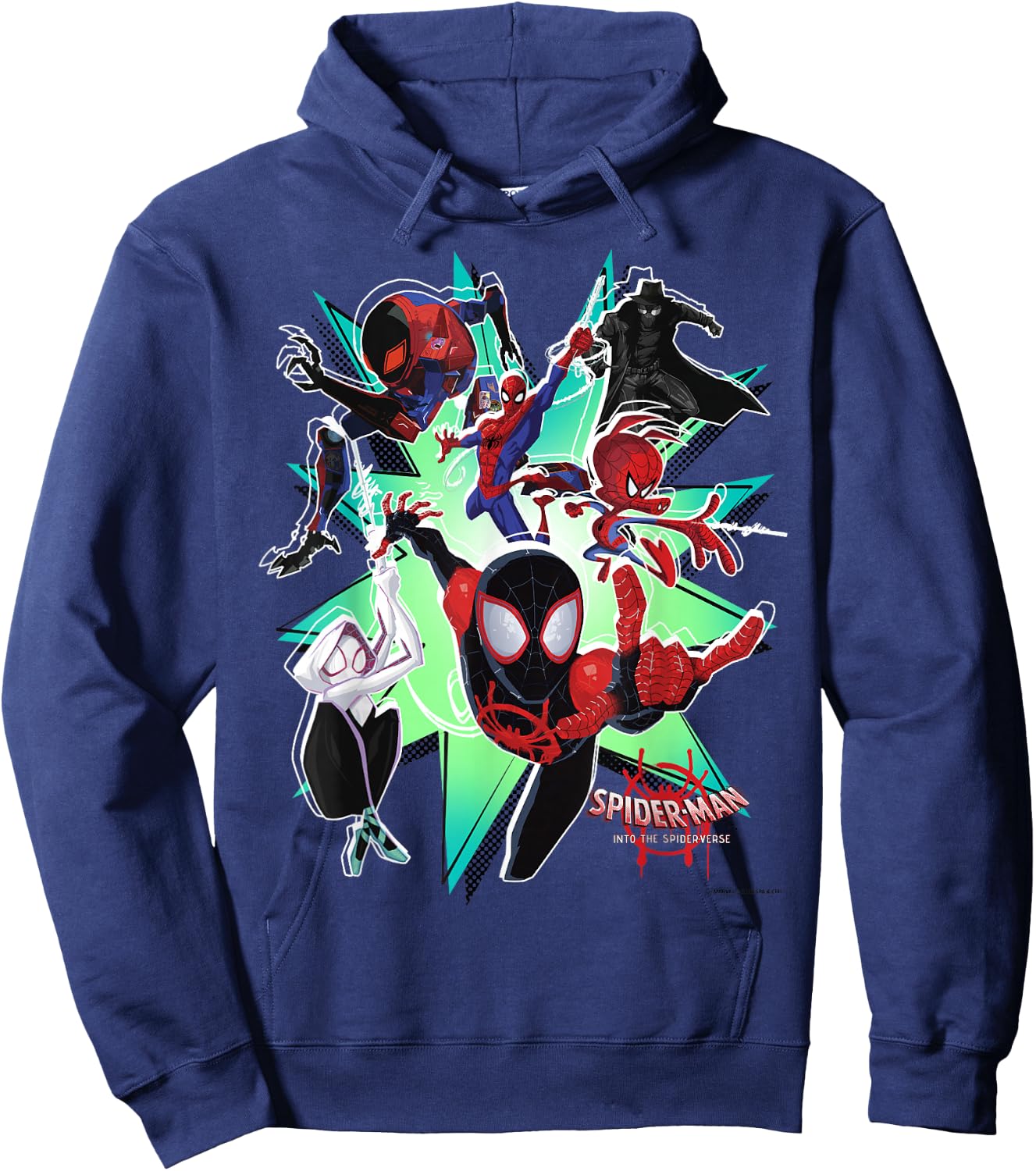 Marvel Spider-Man Spiderverse Action Group Graphic Small Hoodie - Hoodie | Navy