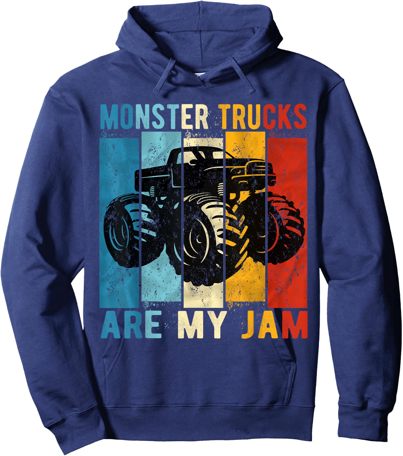 Monster Trucks Are My Jam Vintage Retro Monster Truck Hoodie - Hoodie | Navy