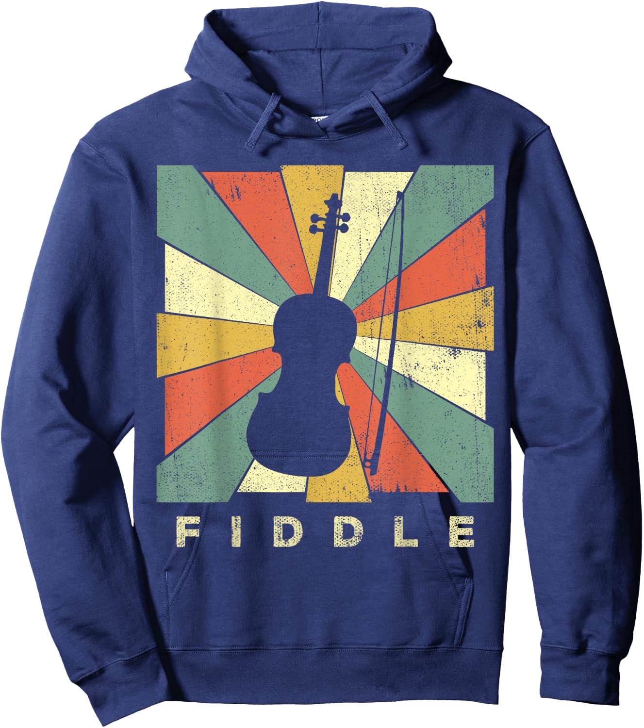 Vintage Fiddle Player Music Retro Gift Hoodie - Hoodie | Navy