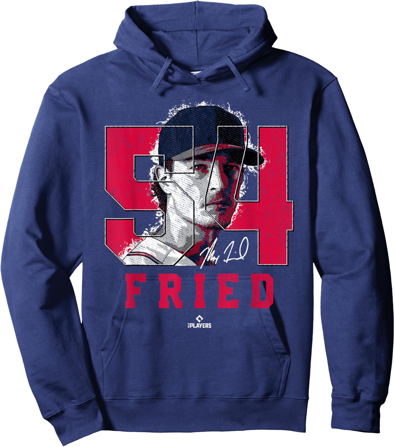 Max Fried Silhouette Maximus Atlanta MLBPA Hoodie - Hoodie | Navy