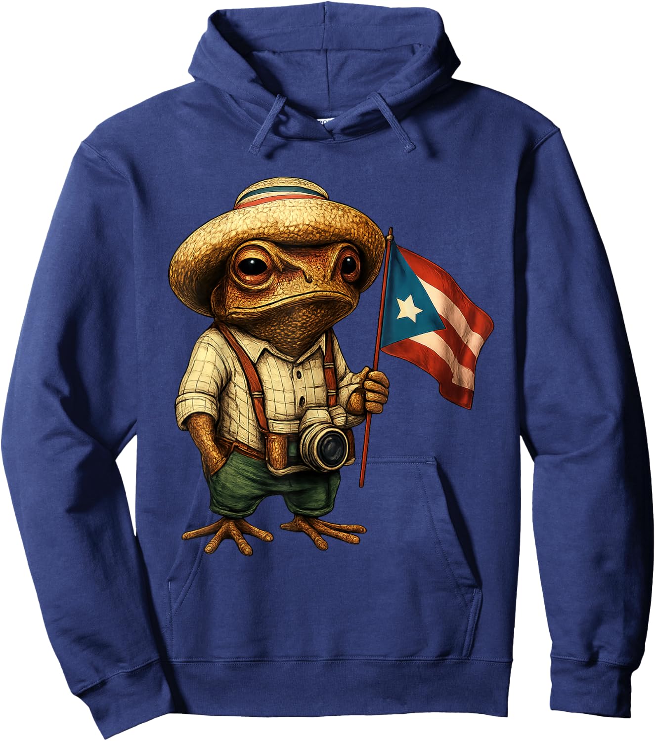 Coqui Frog Puerto Rico Puerto Rican Flag Taino Boricua Hoodie - Hoodie | Navy