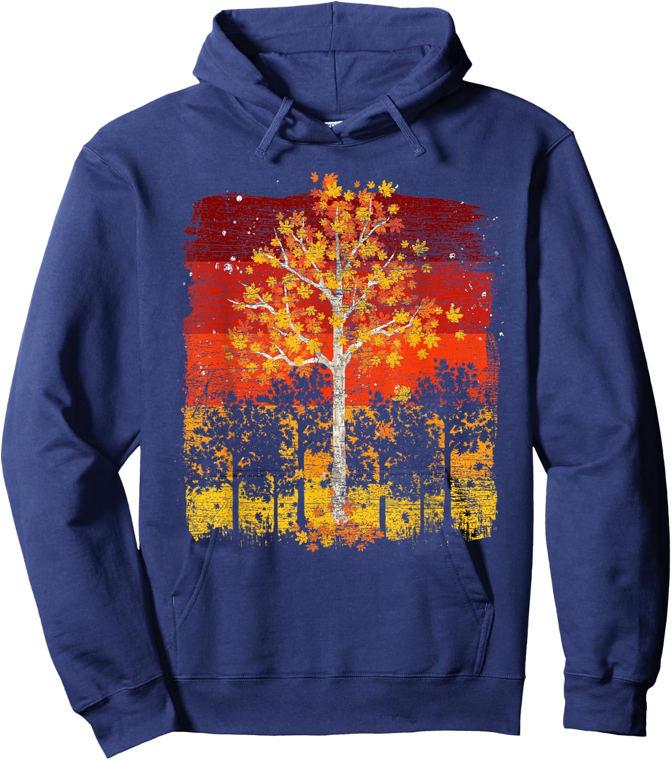 Fall Landscape Thanksgiving Autumn Leaves Forest Fall Hoodie - Hoodie | Navy
