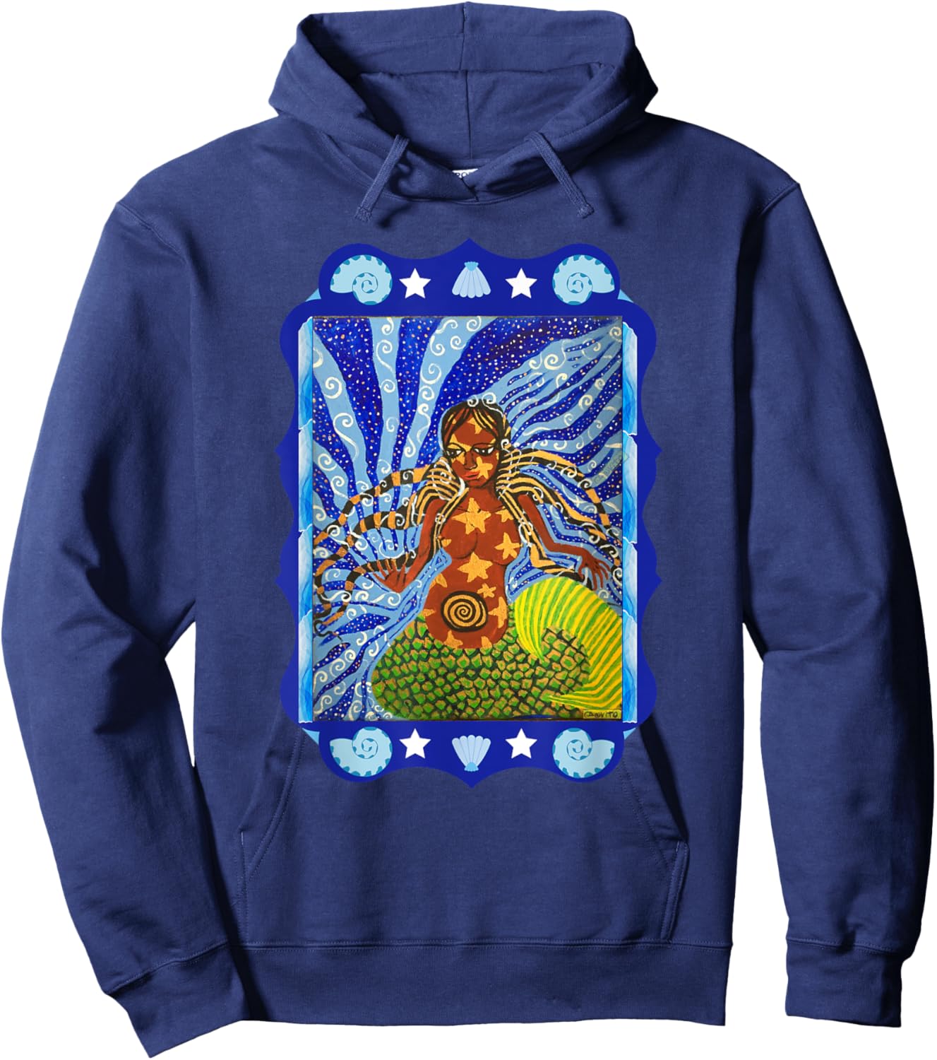 Yemaya: Mother of The Children of The Sea (Goddess) Hoodie - Hoodie | Navy