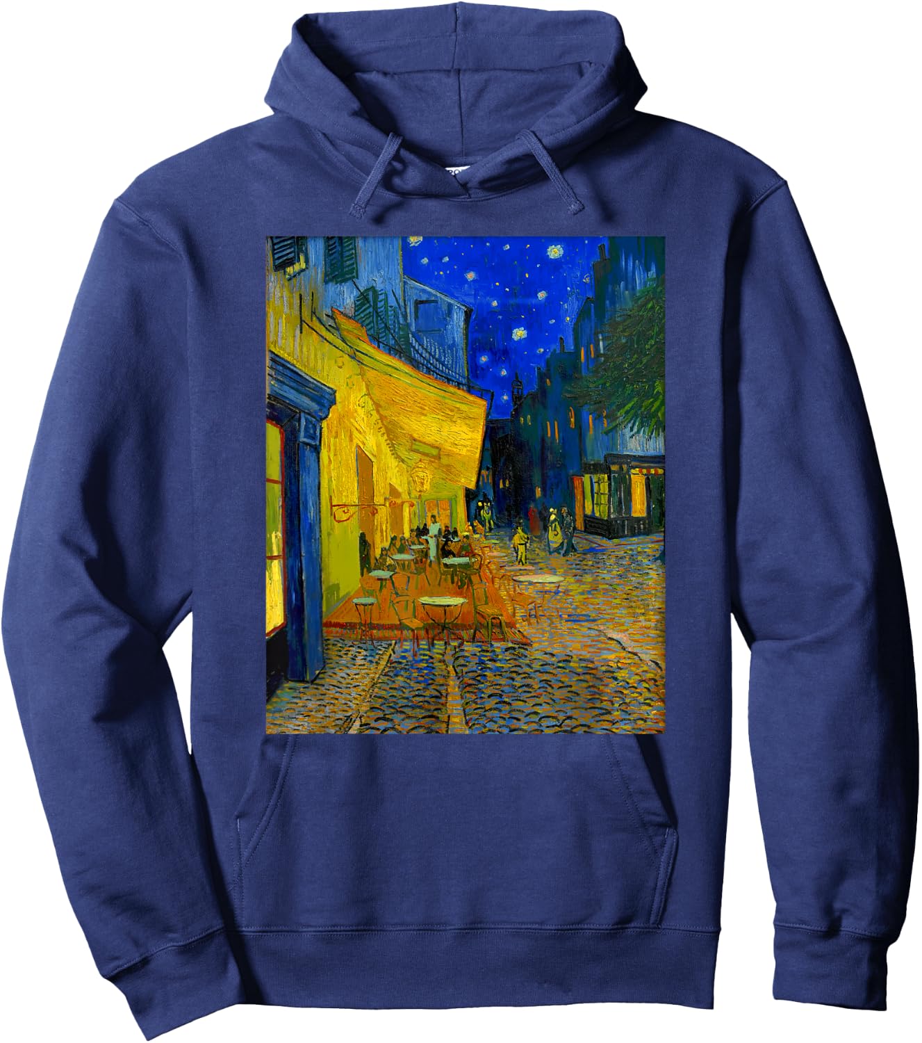 Famous Artist Cafe Terrace at Night Van Gogh Art Painting Hoodie - Hoodie | Navy