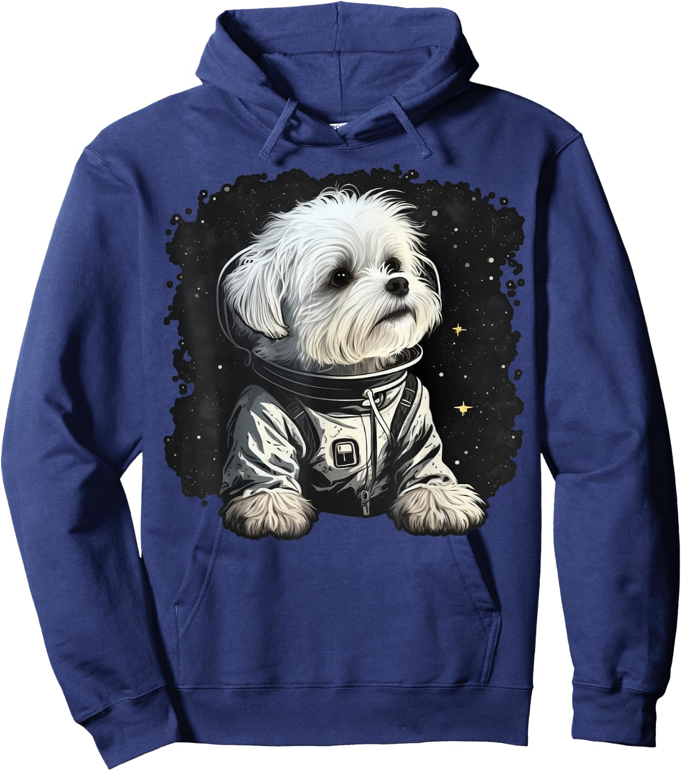 Outer Space Maltese dog on Galaxy Astronaut Maltese dog Hoodie - Hoodie | Navy