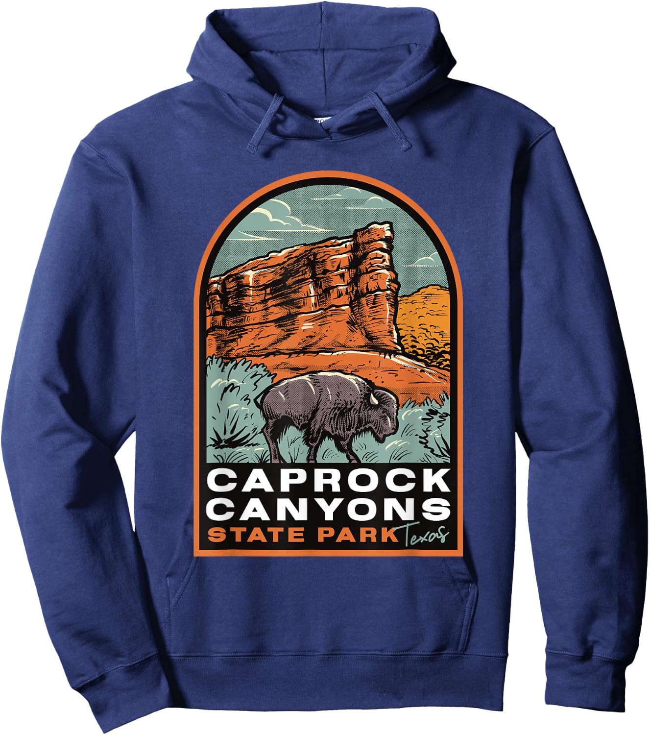 Caprock Canyons State Park Texas Vintage Hoodie - Hoodie | Navy