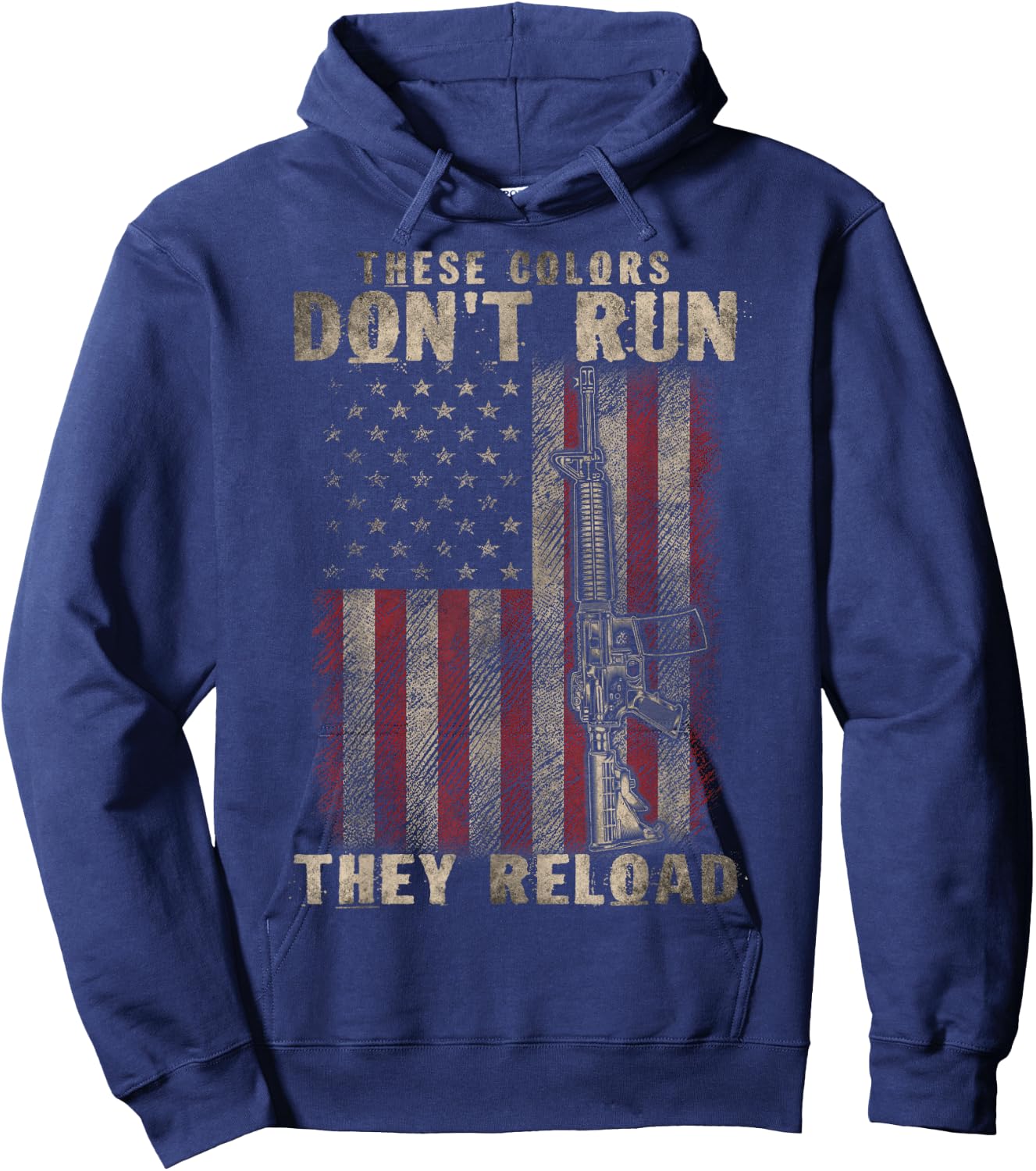 These-Colors Don't Run They Reload, Gun.s With USA Flag Men Hoodie - Hoodie | Navy