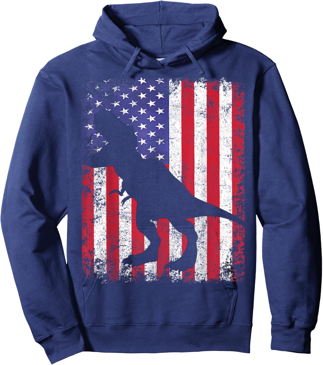 Dino USA American Flag 4th Of July Gift Hoodie - Hoodie | Navy