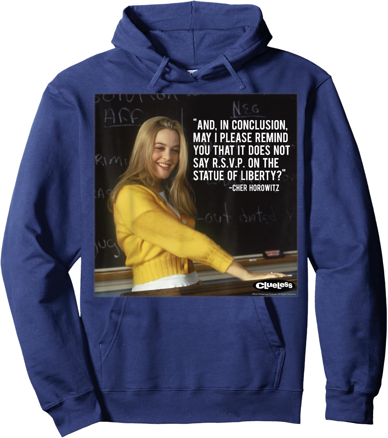 Clueless Cher Movie Quote Poster Hoodie - Hoodie | Navy