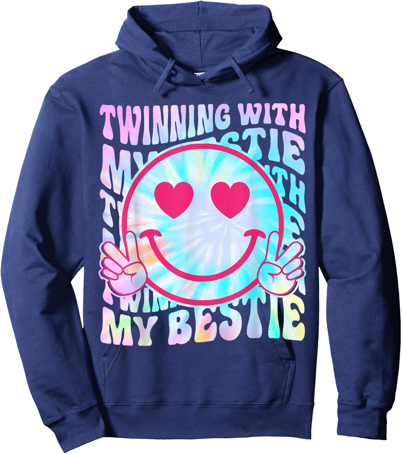 Twinning with My Bestie Spirit Week Twin Day Best Friend 70s Hoodie - Hoodie | Navy