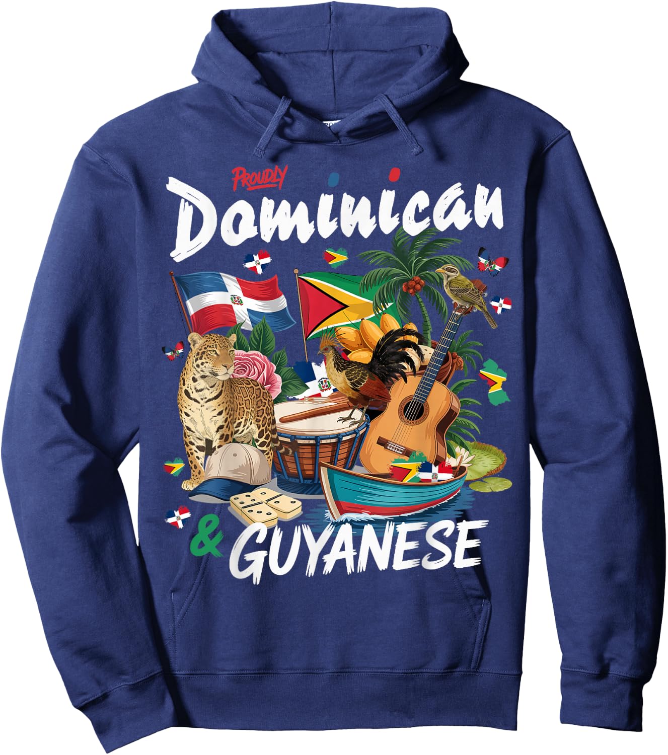 Guyana & Dominican Flag Culture Idea Guyanese Hoodie - Hoodie | Navy