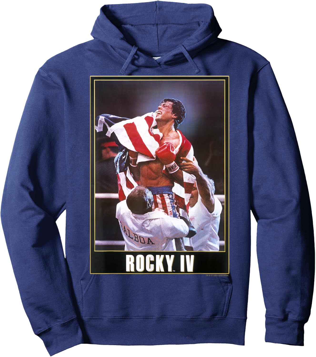 Rocky IV American Flag Poster Small Hoodie - Hoodie | Navy