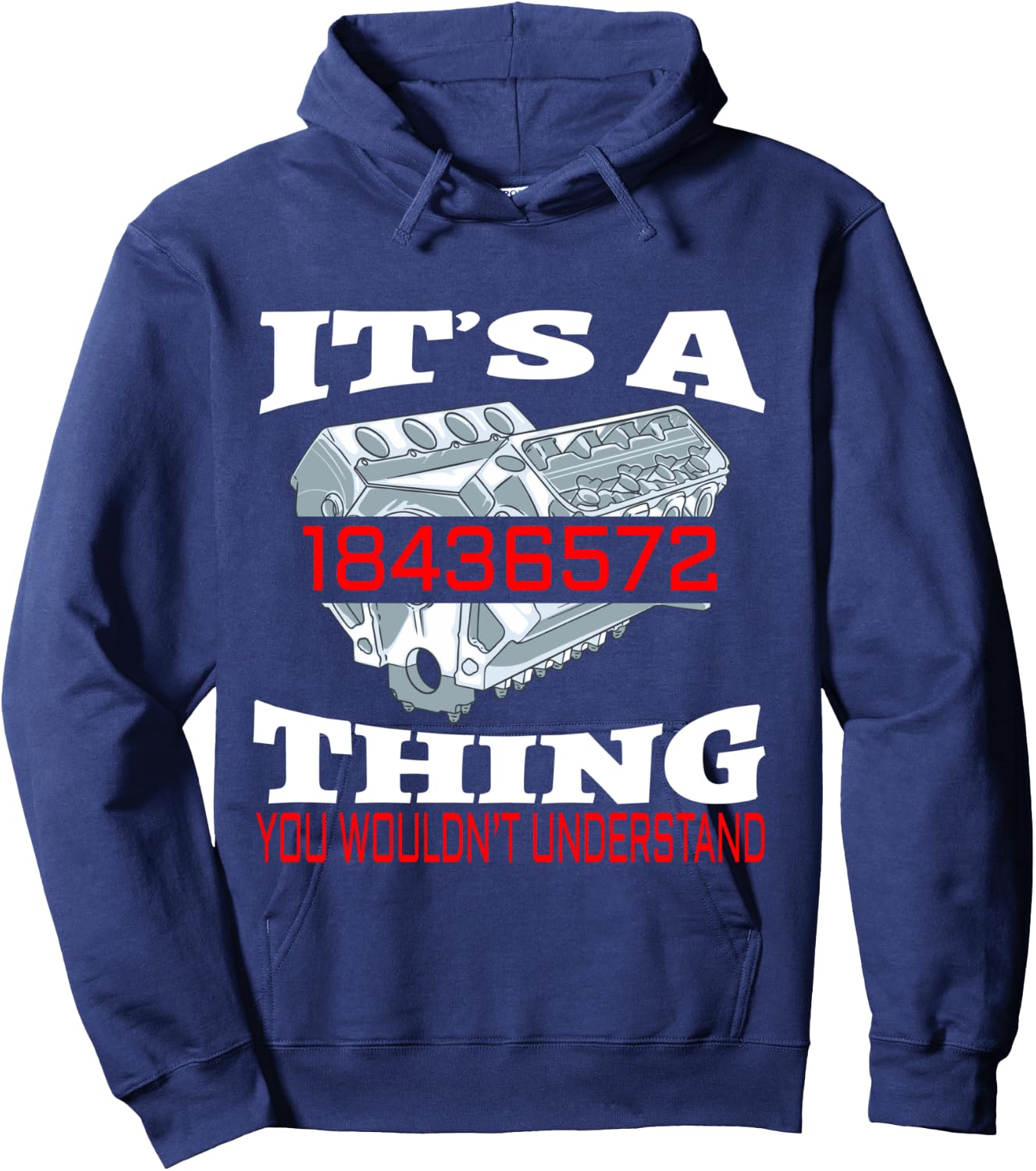 Funny 18436572 Auto Mechanic V8 Muscle Car Firing Order Hoodie - Hoodie | Navy