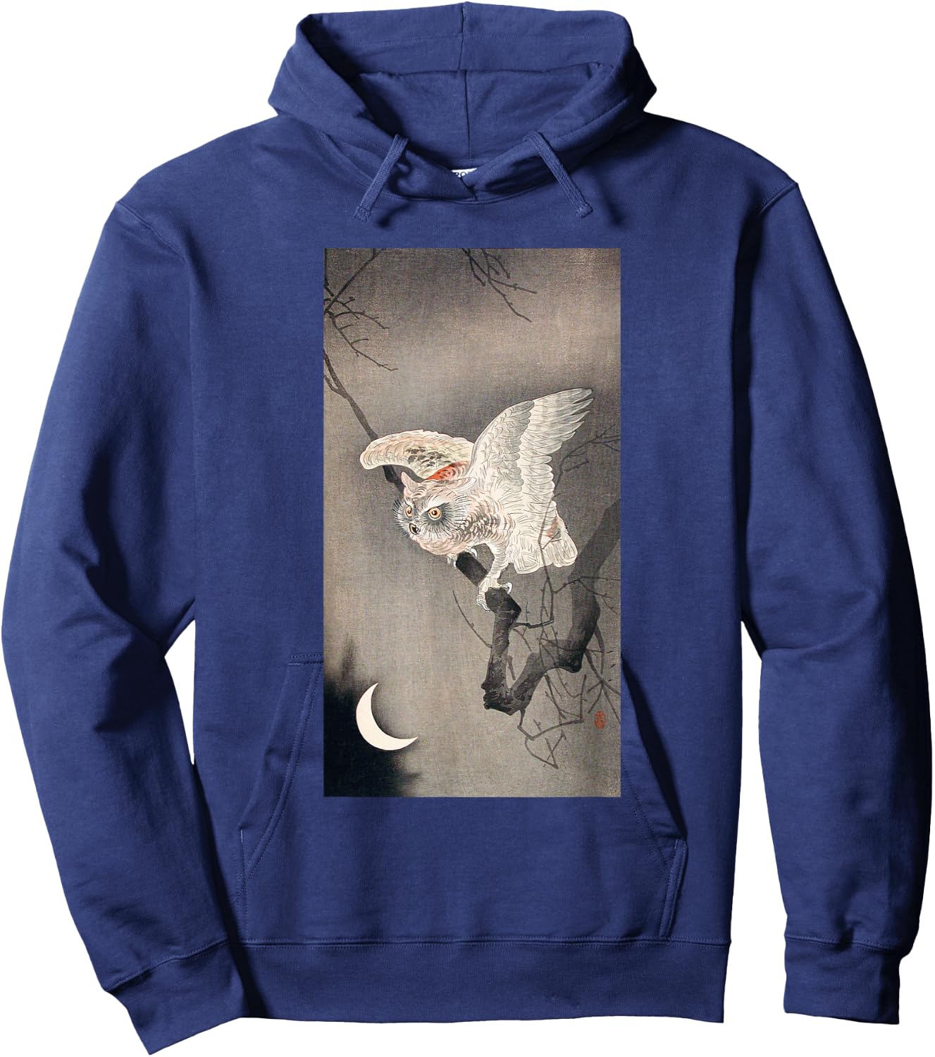 Vintage Scops Owl Birds by Ohara Koson Japanese Art Hoodie - Hoodie | Navy
