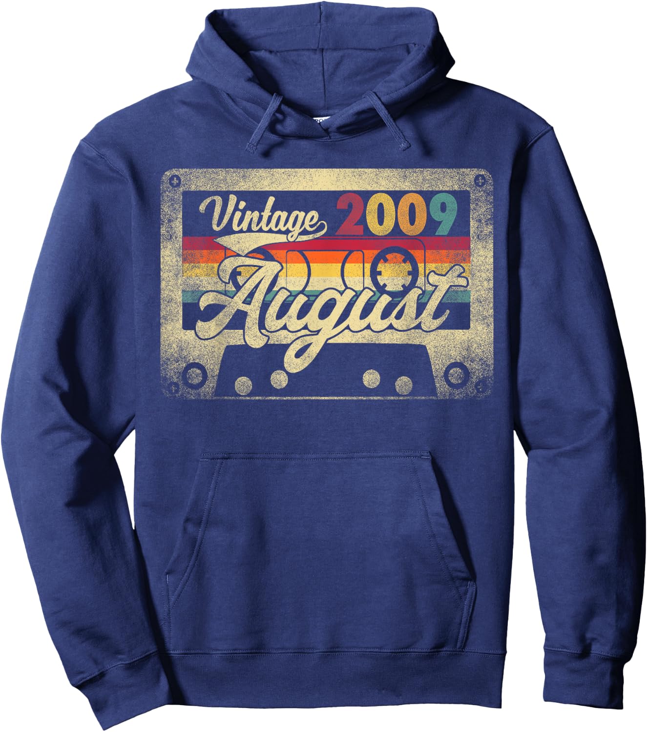 Vintage August 2009 16th Birthday Gift Retro 16 Years Old Hoodie - Hoodie | Navy