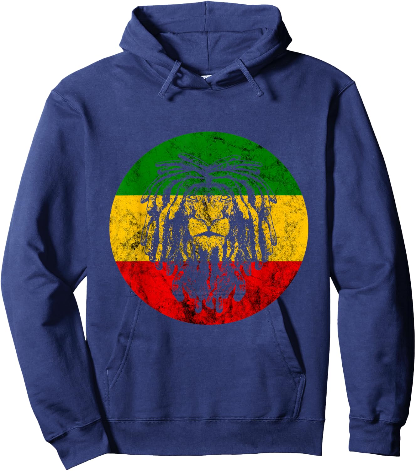 Rasta Reggae Lion Of Judah Jamaican Roots Rastafari Lion Hoodie - Hoodie | Navy