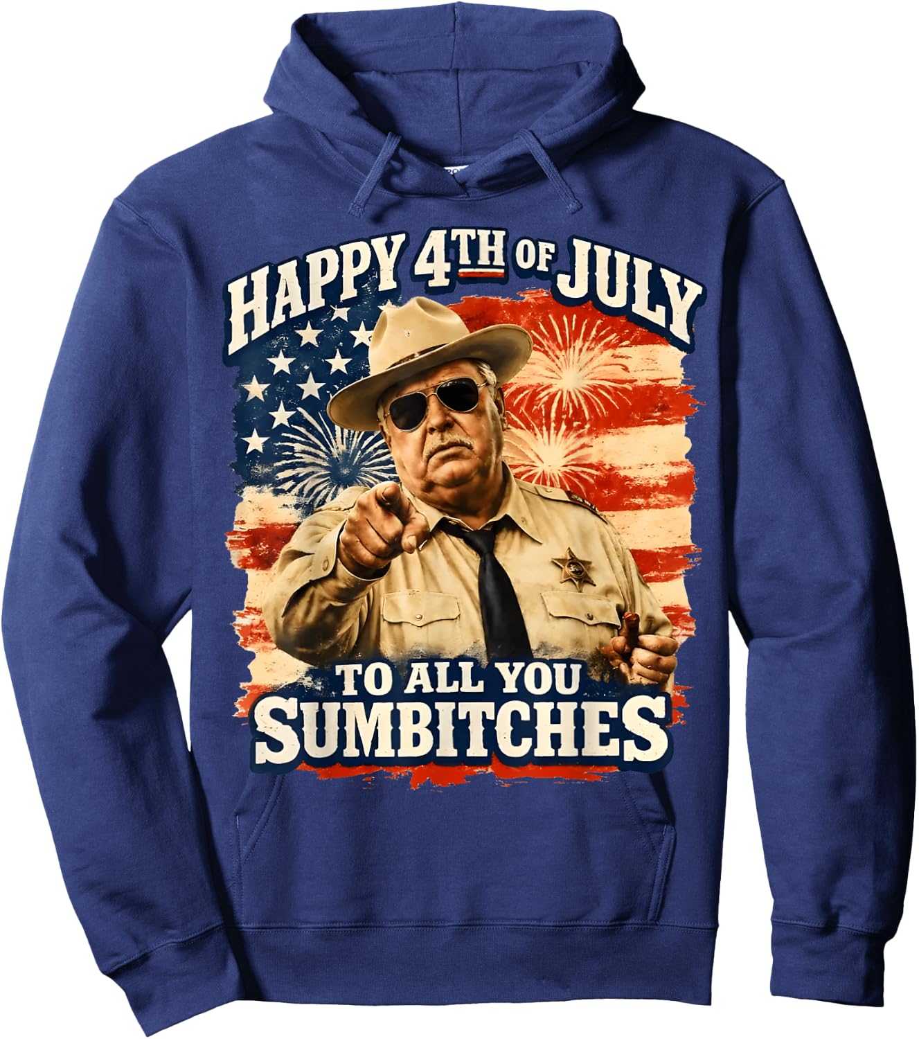 Happy 4th of July to All You Sumbitches Patriotic American Hoodie - Hoodie | Navy