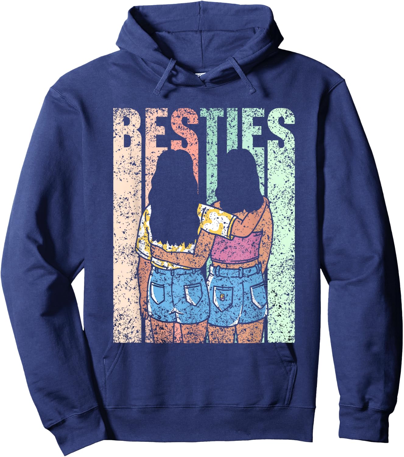 Friendship Besties Best Friend - Women, Girls, Friends - Black - Small - Short Sleeve Hoodie - Hoodie | Navy