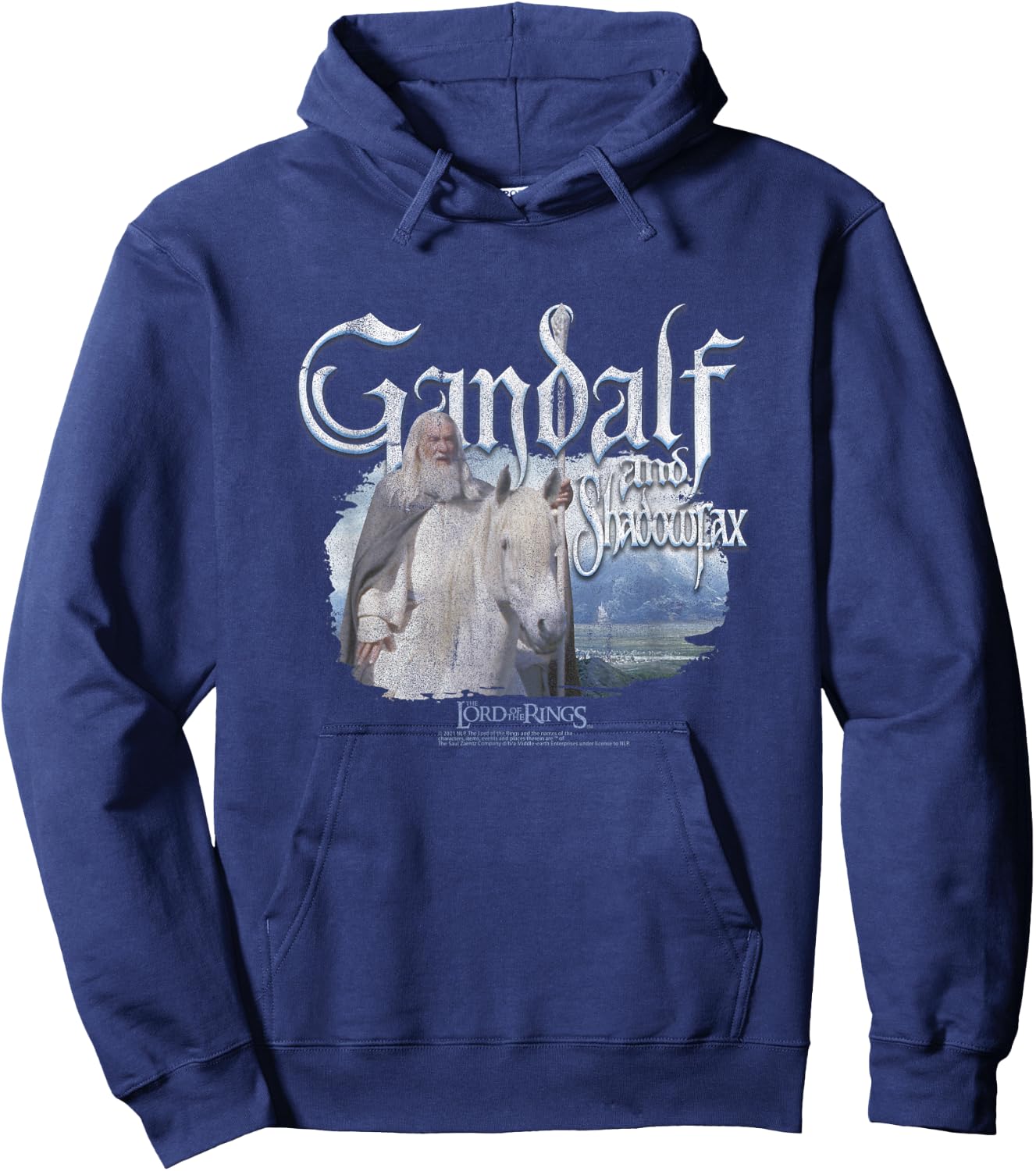 The Lord of The Rings Gandalf & Shadowfax Fantasy Movie Hoodie - Hoodie | Navy