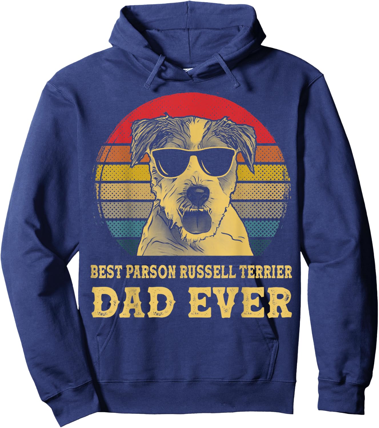 Best Parson Russell Terrier Dad Ever Dog Lover Retro Vintage Women Kids Hoodie - Hoodie | Navy