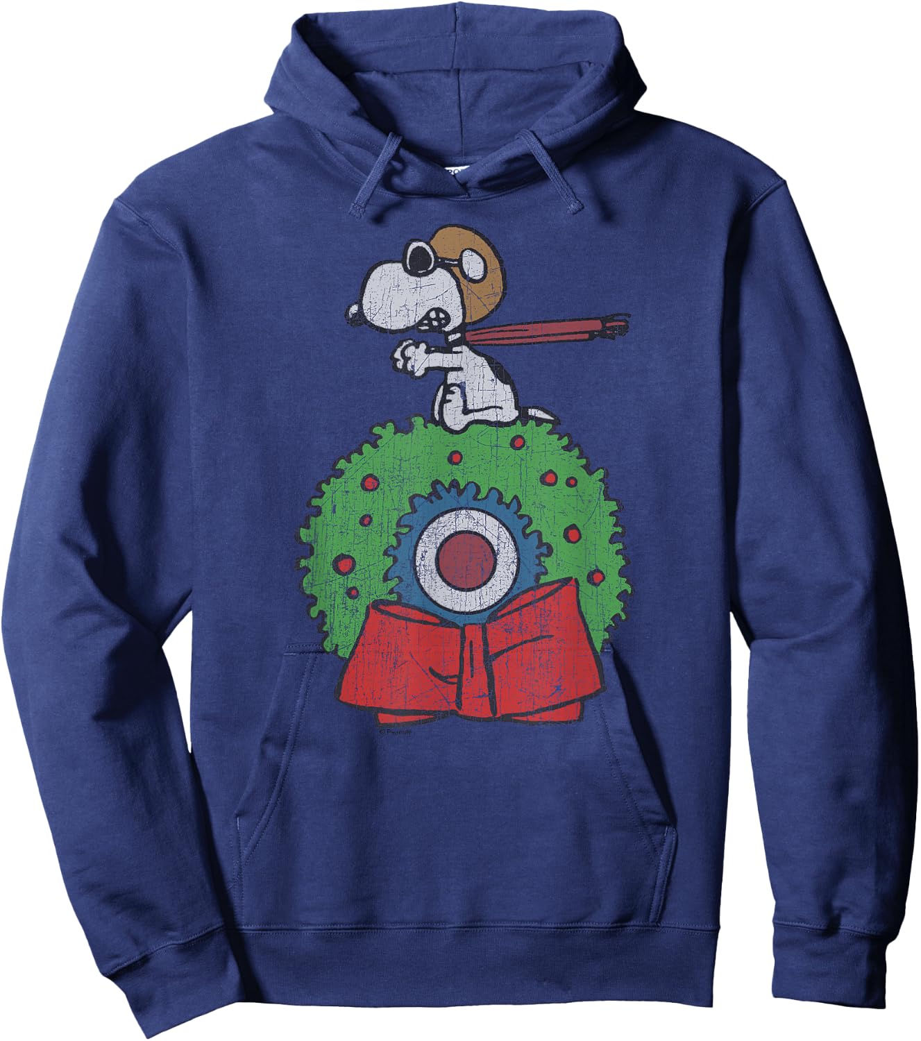 Peanuts Holiday Snoopy Target Wreath Hoodie - Hoodie | Navy