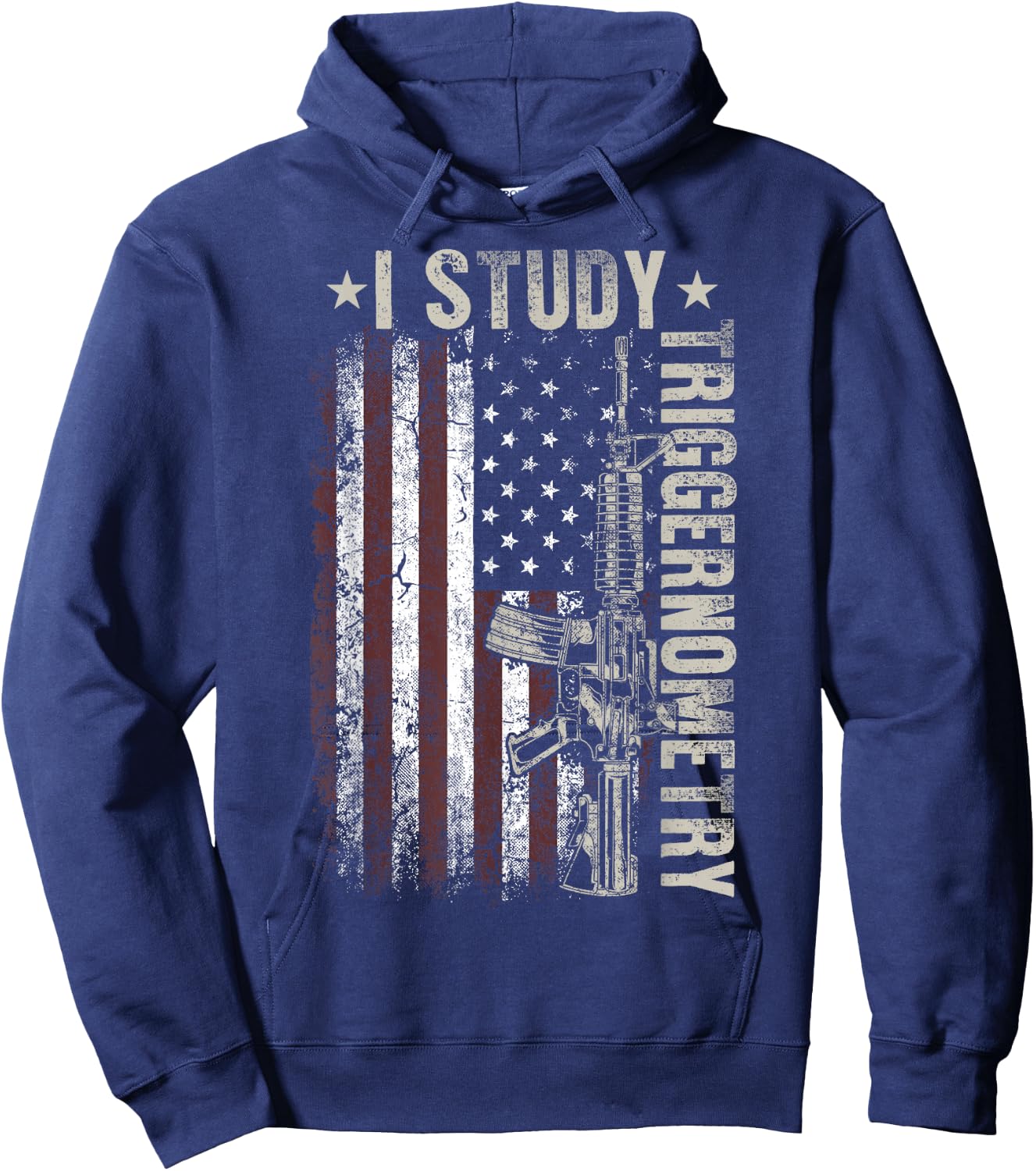 I Study Triggernometry Funny Pro Guns Trigonometry Math Hoodie - Hoodie | Navy