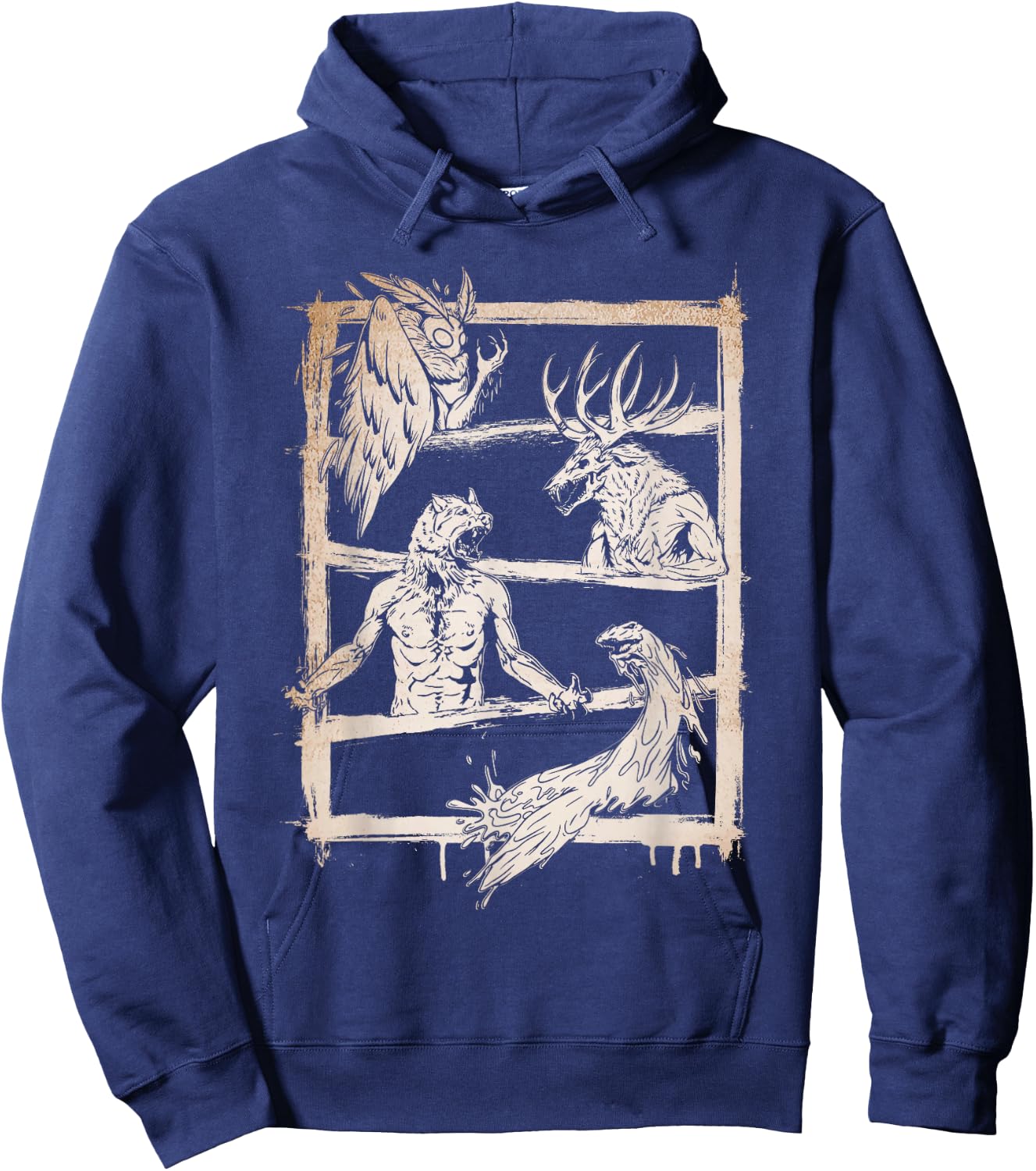 Cryptid Legends - Mothman, Wendigo, Dogman, Lake Monster Hoodie - Hoodie | Navy