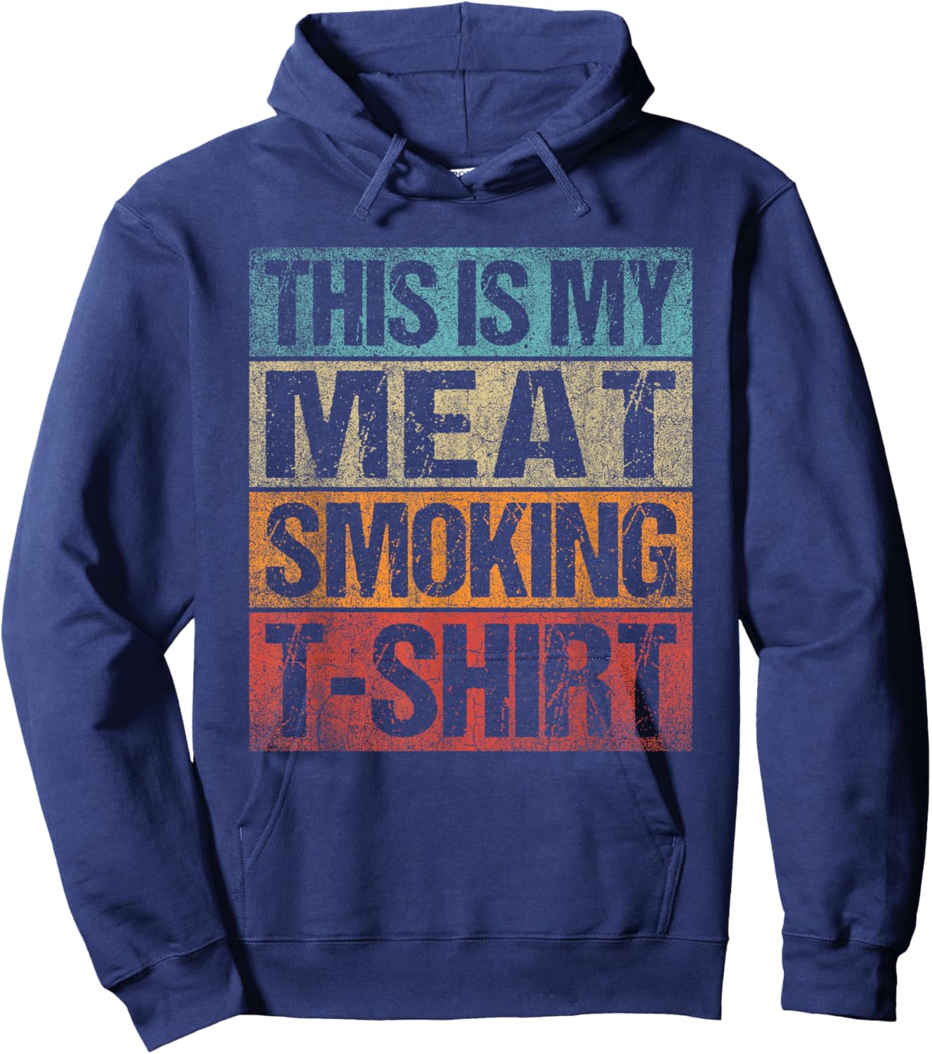 BBQ Smoker Vintage Retro This Is My Meat Smoking BBQ Hoodie - Hoodie | Navy