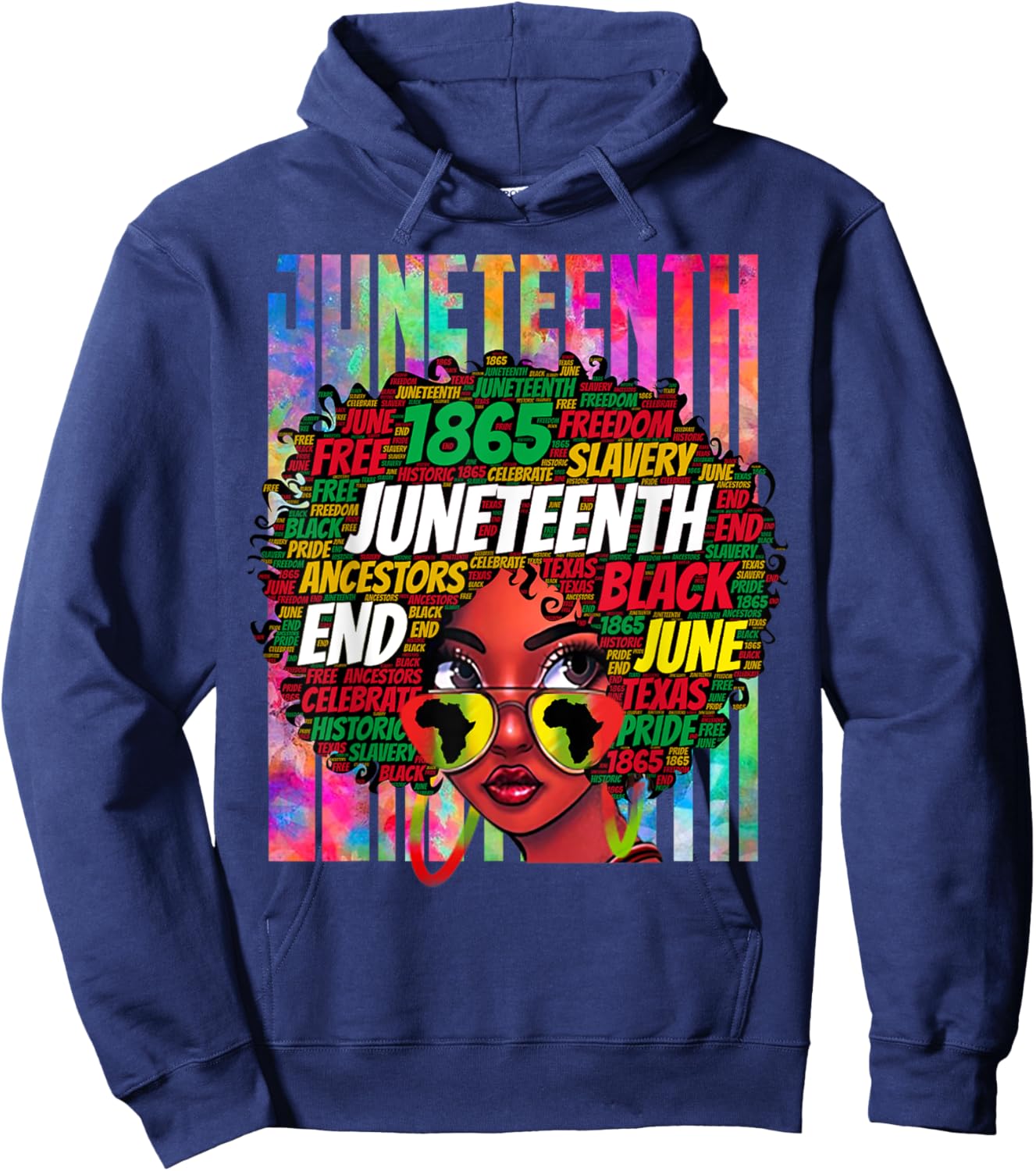 Juneteenth Freedom Day African American June 19th Junenth Hoodie - Hoodie | Navy