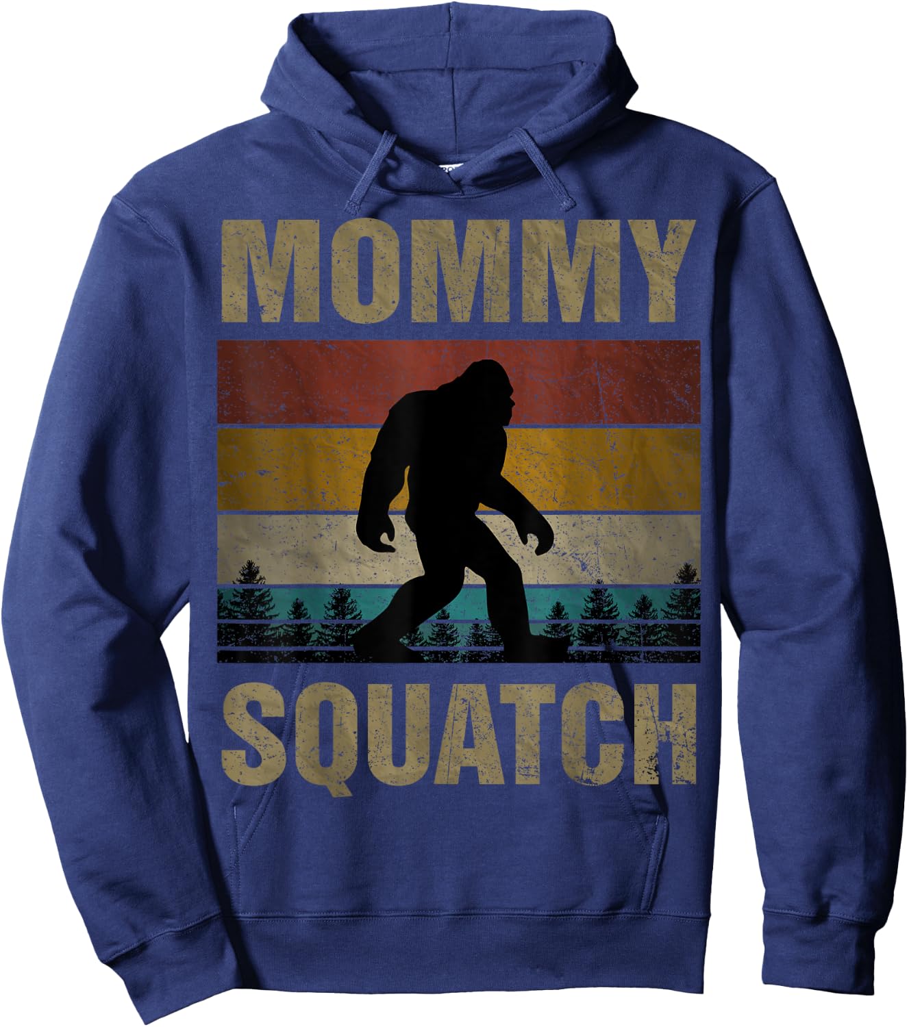 Mommy Squatch Bigfoot Mommy Sasquatch Yeti Family Matching Hoodie - Hoodie | Navy