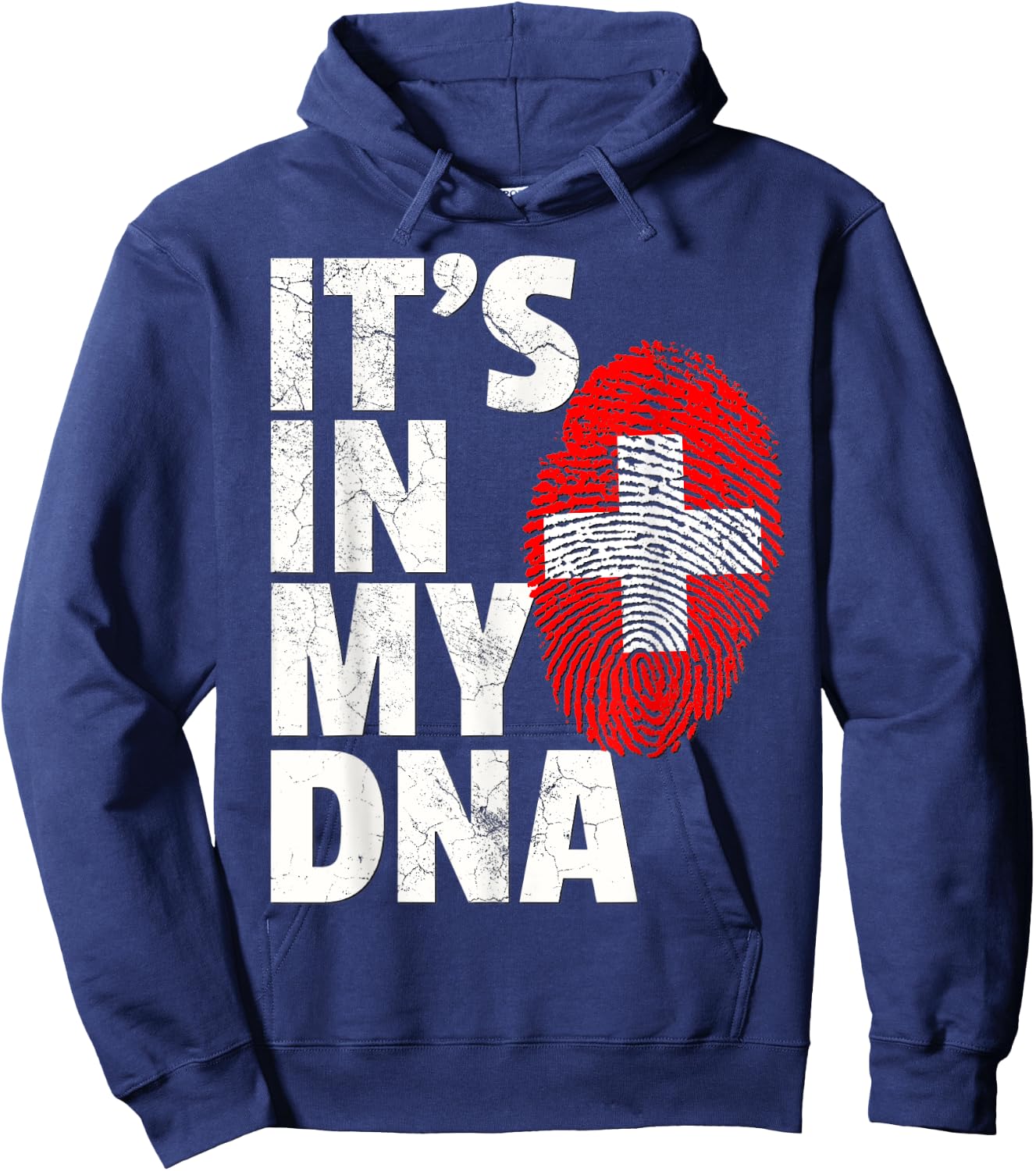 Swiss Switzerland Flag IT'S IN MY DNA Christmas Gift Country Hoodie - Hoodie | Navy