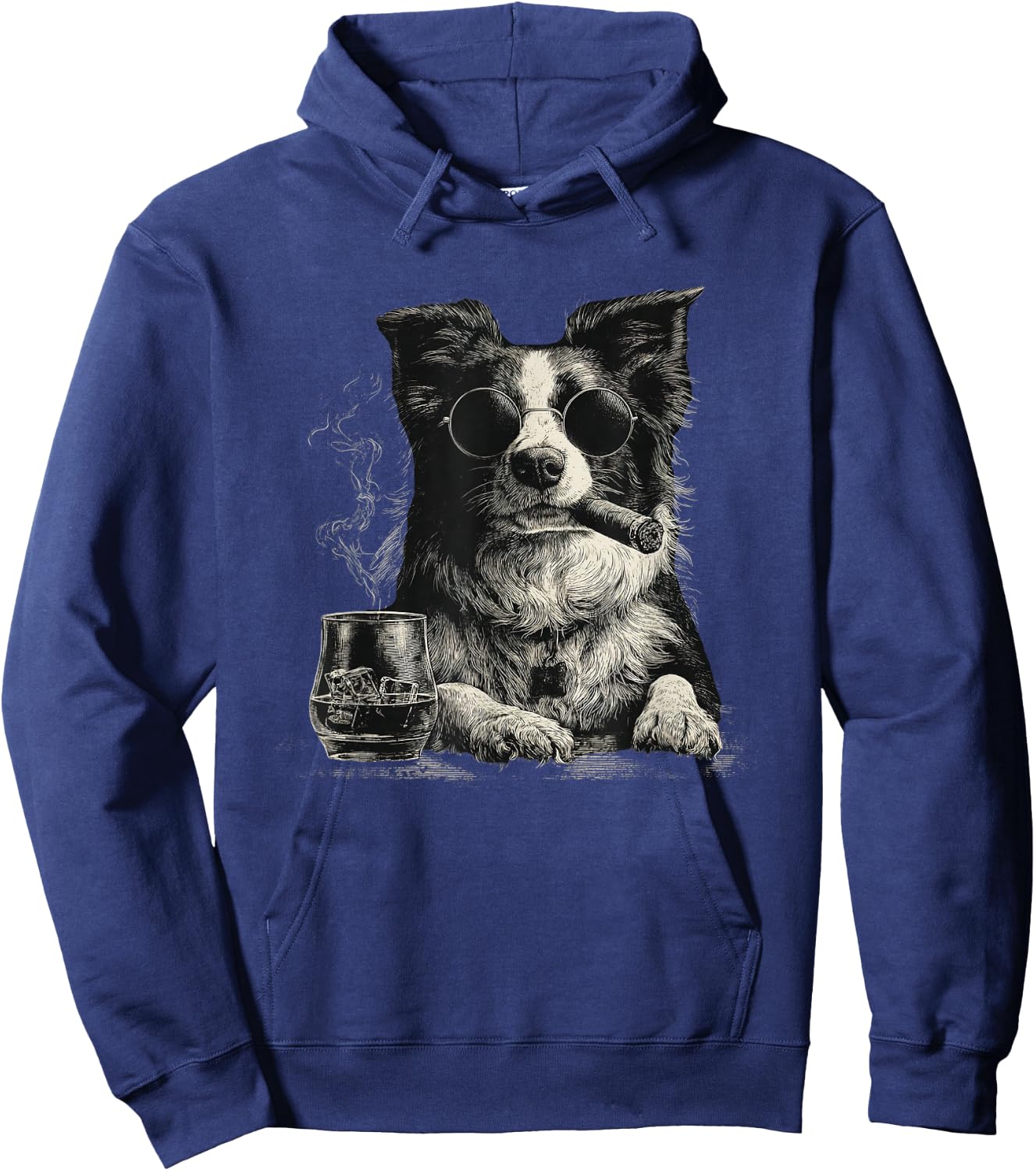 Border Collie Dad Dog Sunglasses Father's Day Family Hoodie - Hoodie | Navy