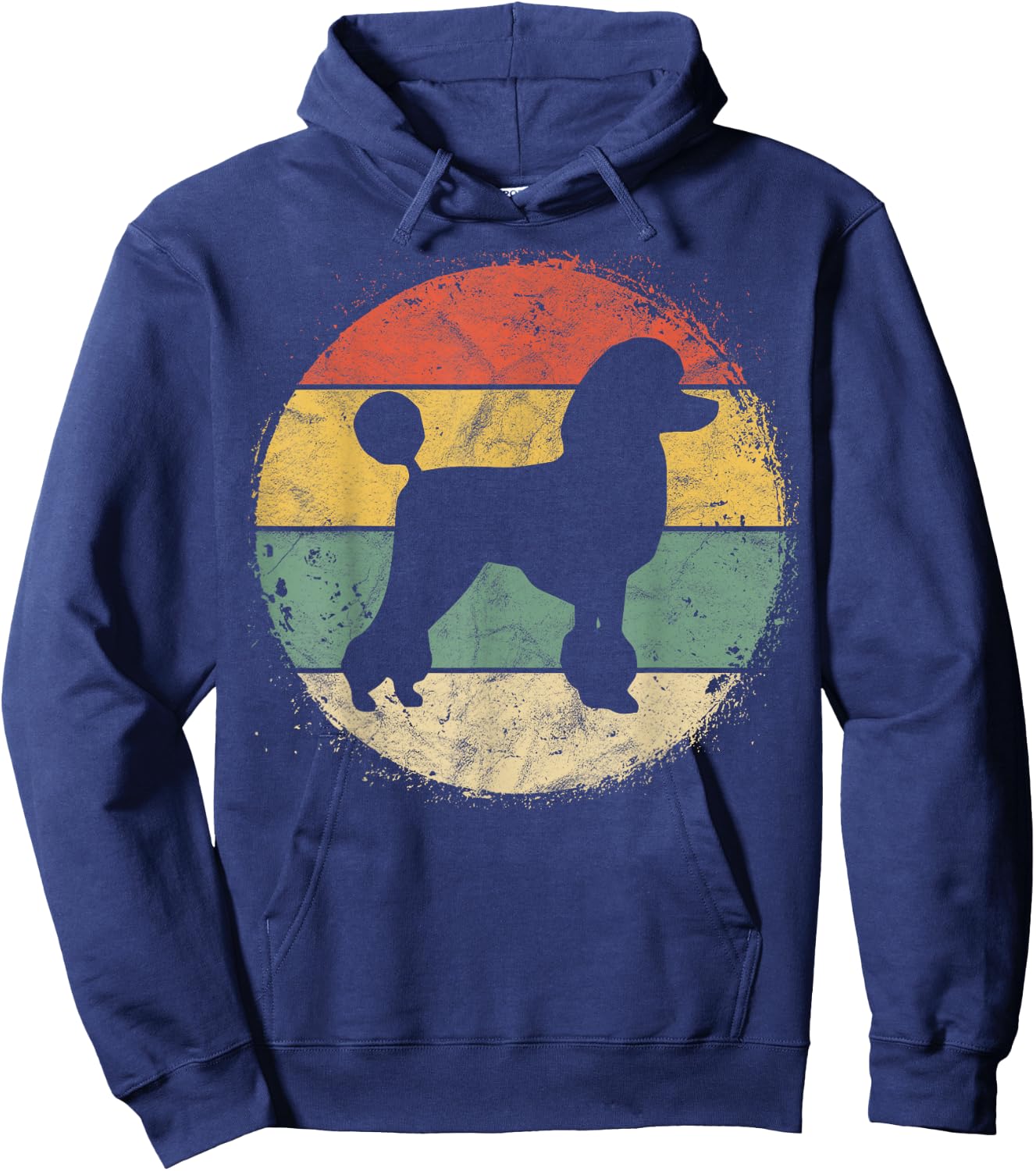 Circular Retro Poodle Owner Gift Poodle Dad Mom Hoodie - Hoodie | Navy