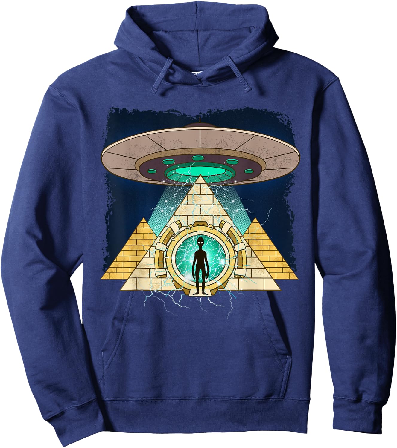 Ancient Astronaut Ancient Egyptian Pyramid Alien Hoodie - Hoodie | Navy