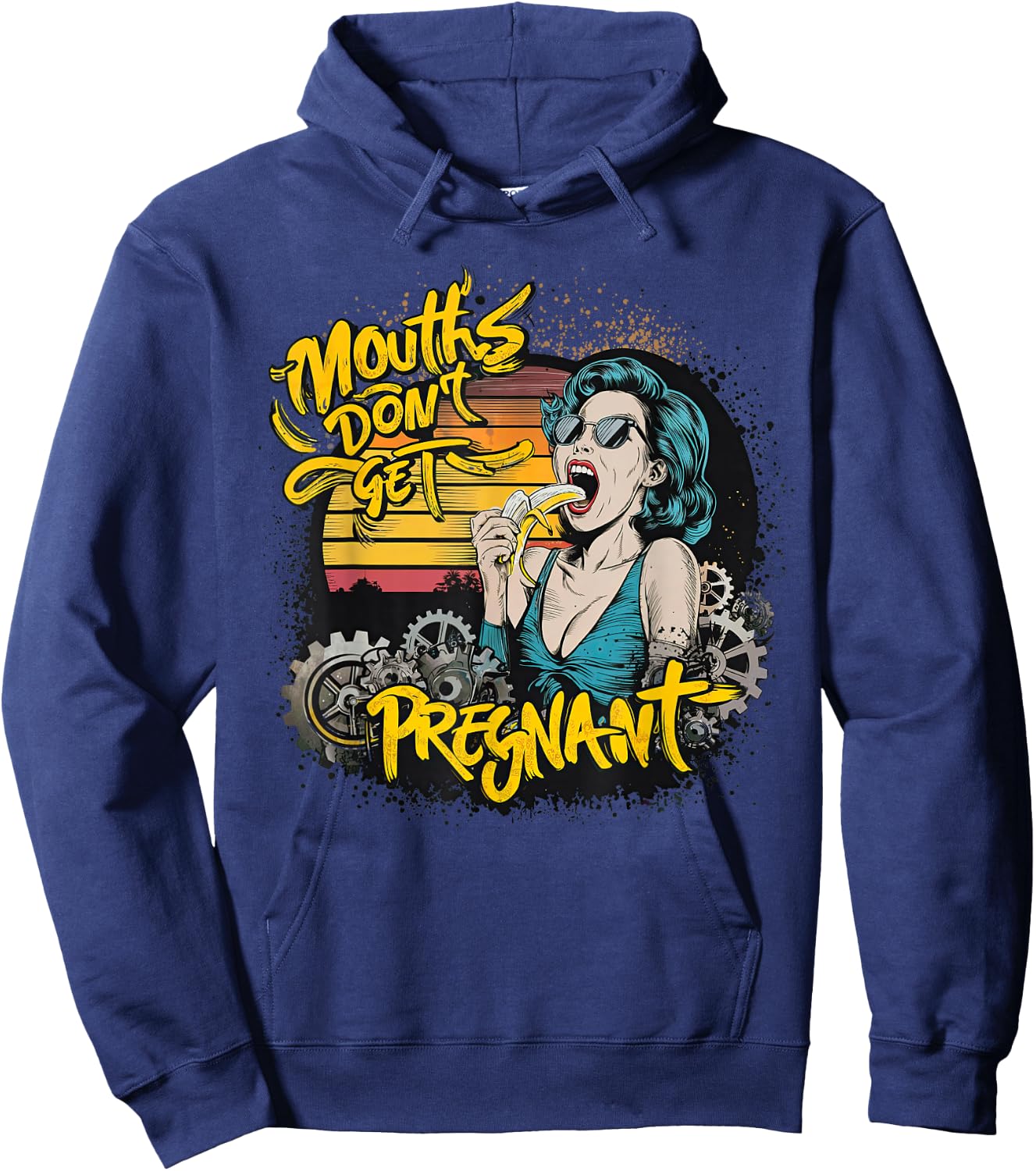 Münder Werden Nicht Schwanger Comic Woman Retro Hoodie - Hoodie | Navy