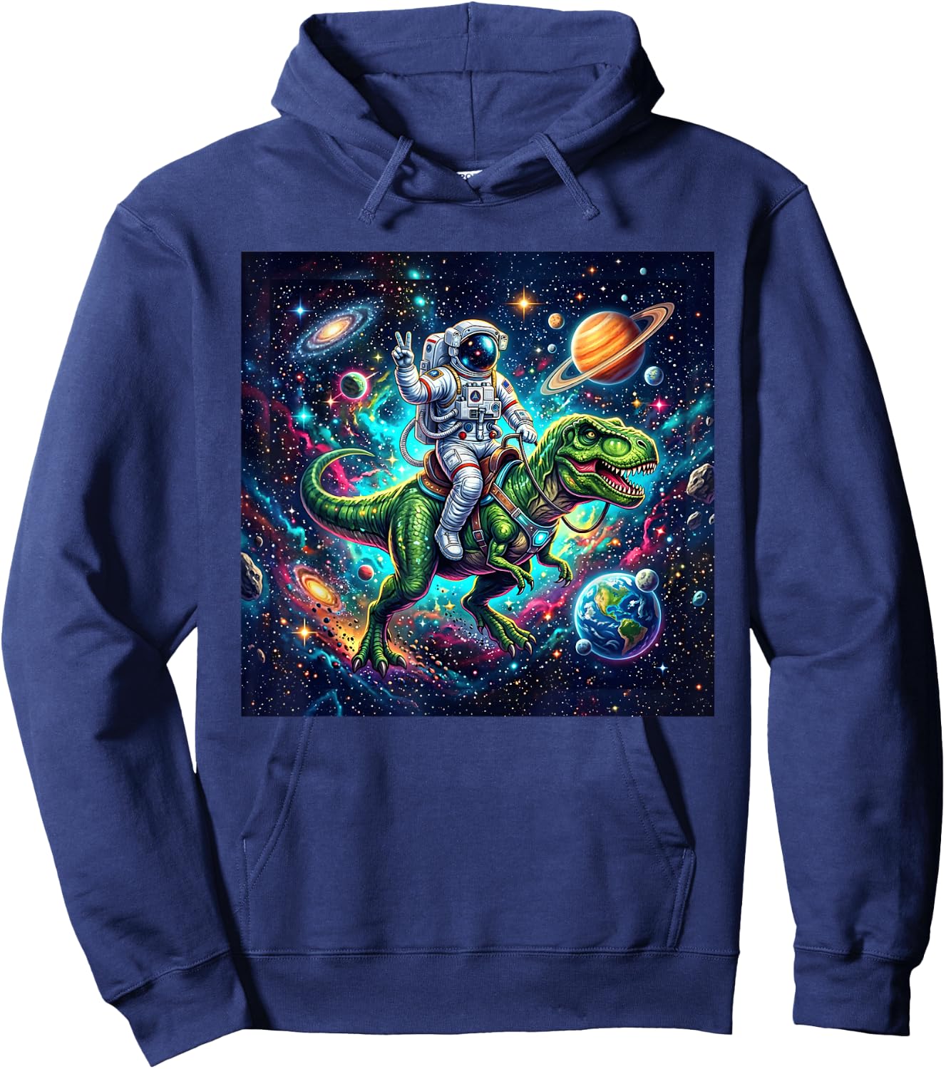 Cute Trex for Boys Girls Kids Costume Toddler Dino Space Hoodie - Hoodie | Navy