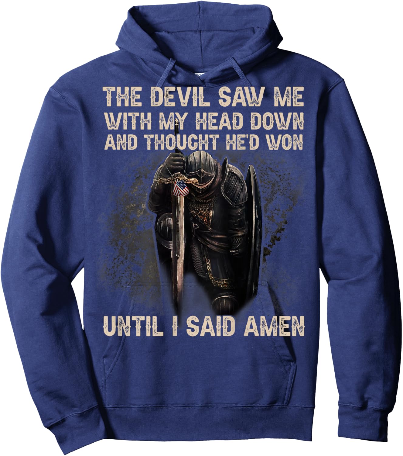 The Devil Saw Me With My Head Down & Thought He'd Won (Back) Hoodie - Hoodie | Navy