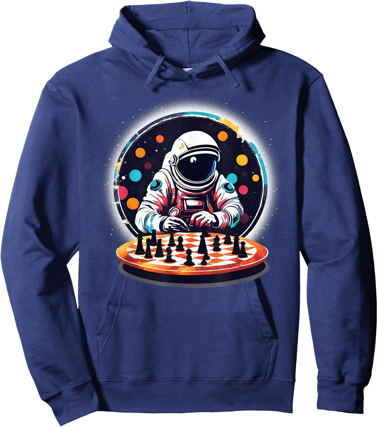 Astronaut Playing Chess in Space Boys Girls Hoodie - Hoodie | Navy