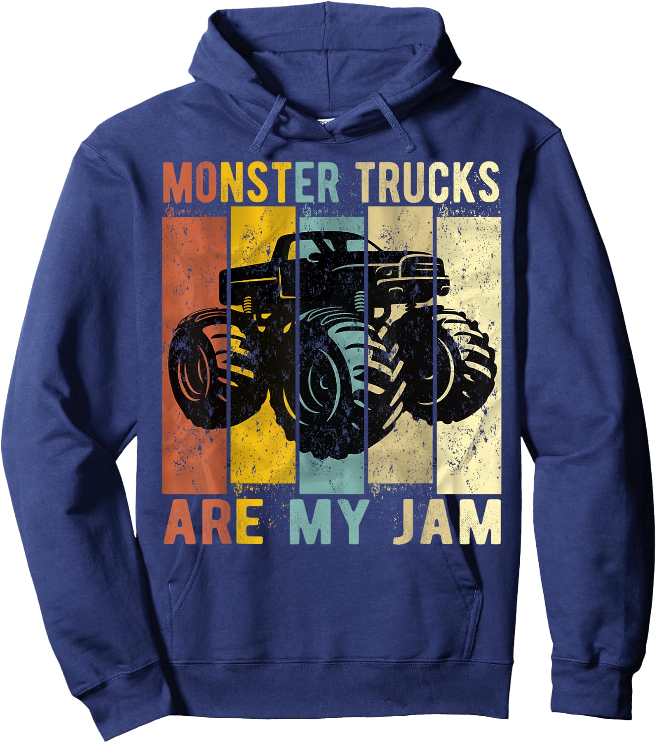 Monster Trucks Are My Jam Vintage Retro Monster Truck Hoodie - Hoodie | Navy