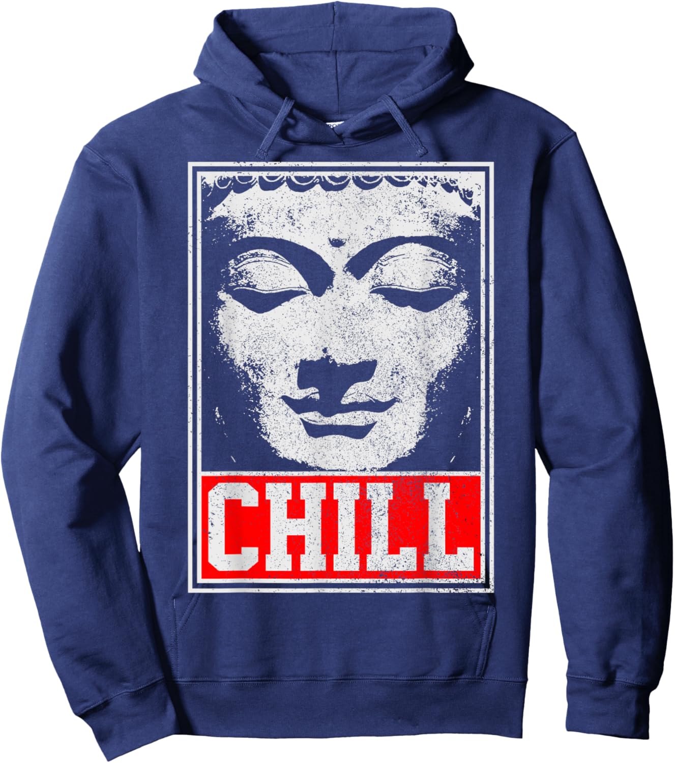 Buddha Chill Yoga Buddhist Zen Buddhism Meditation Funny Hoodie - Hoodie | Navy