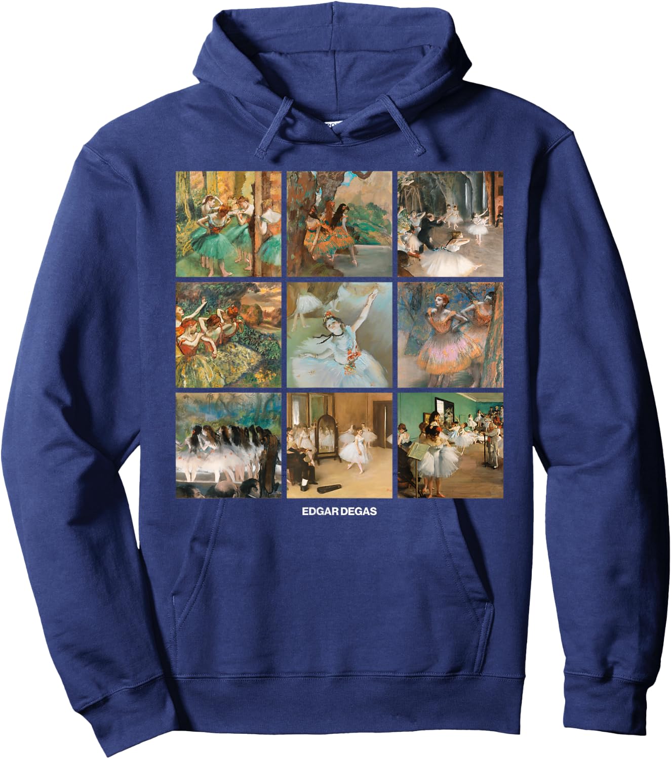 Fine Arts Bottega Edgar Degas Grid - Dancers, Ballerinas - Impressionism Hoodie - Hoodie | Navy