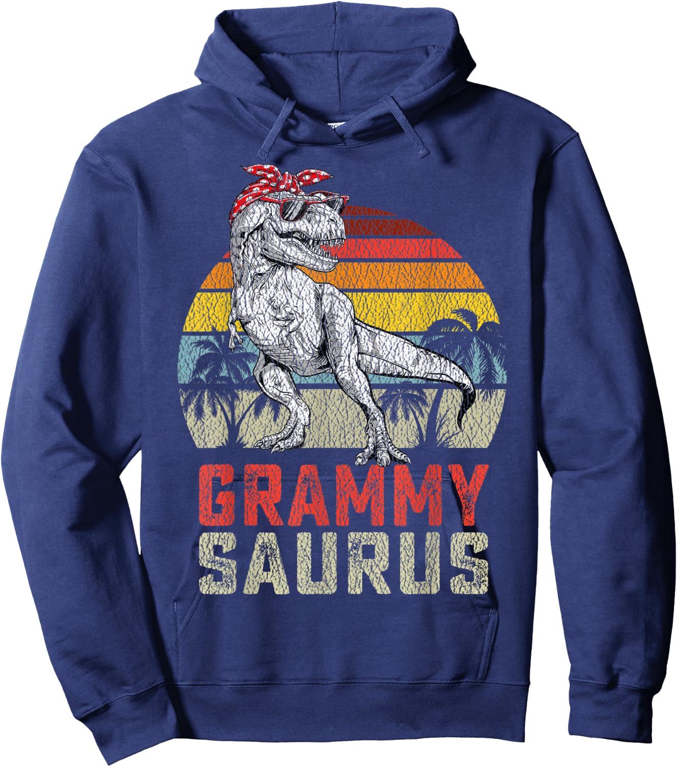 Grammysaurus T Rex Dinosaur Grammy Saurus Family Hoodie - Hoodie | Navy