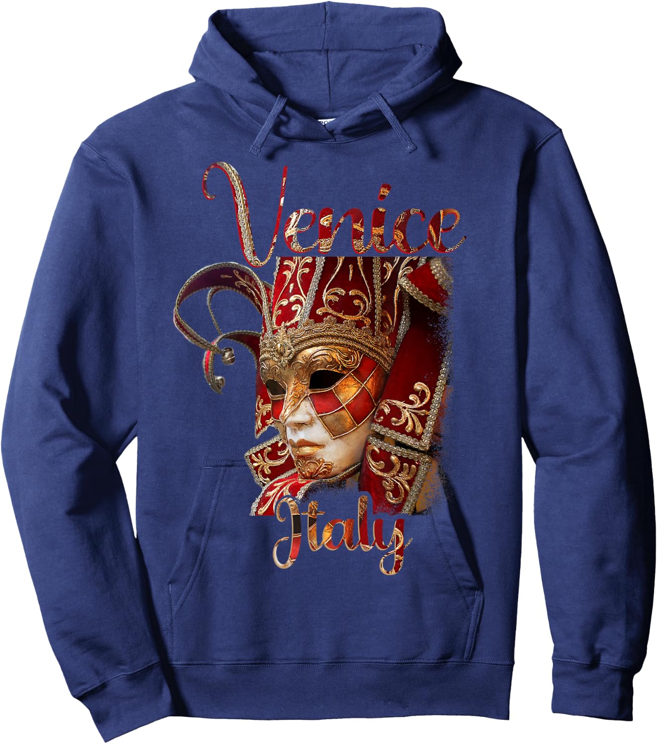 Venice Italy - Venezia Italia, Venetian Carnival Mask Hoodie - Hoodie | Navy