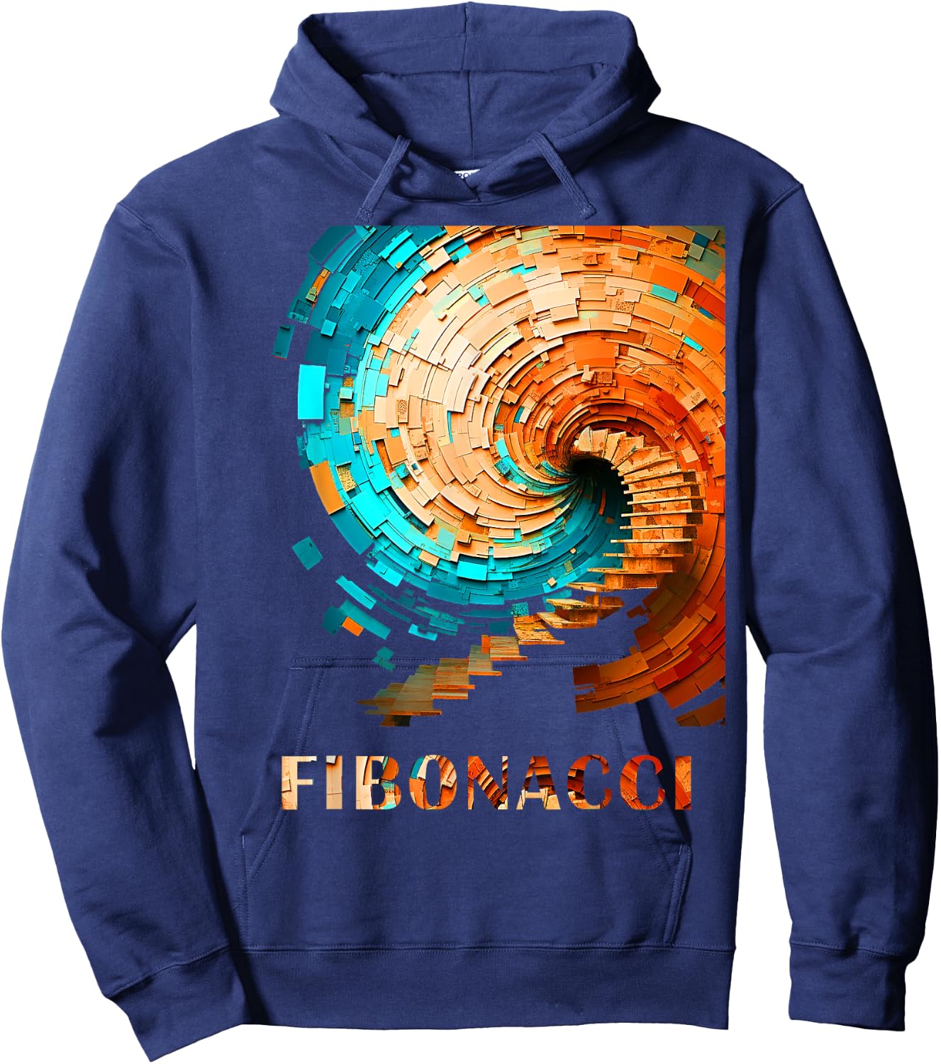 Fibonacci Flower Circle for Mathematician Physicist Artists Hoodie - Hoodie | Navy
