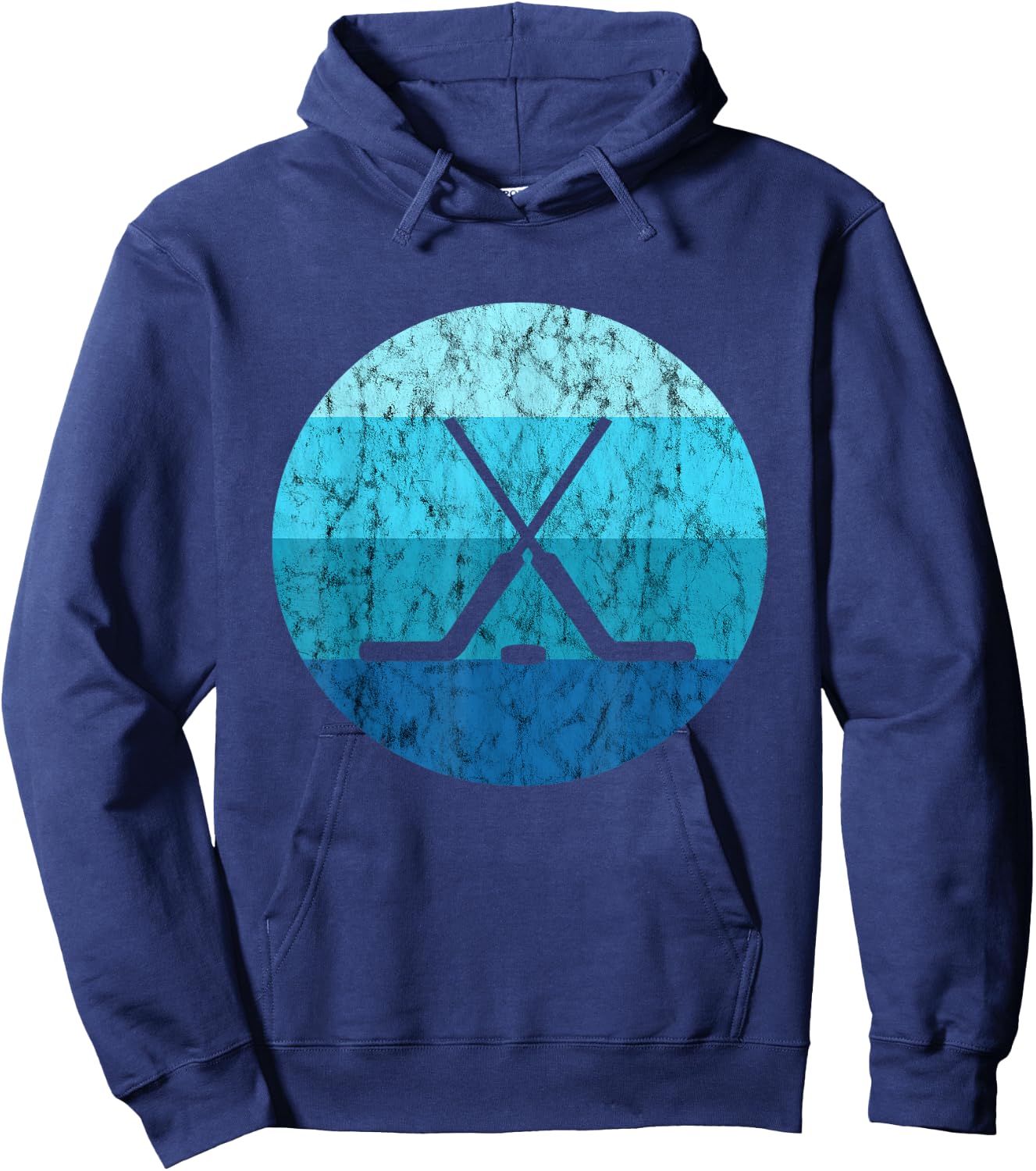 Ice Hockey Stick Hockey Sport Retro Vintage Ocean Water Hoodie - Hoodie | Navy