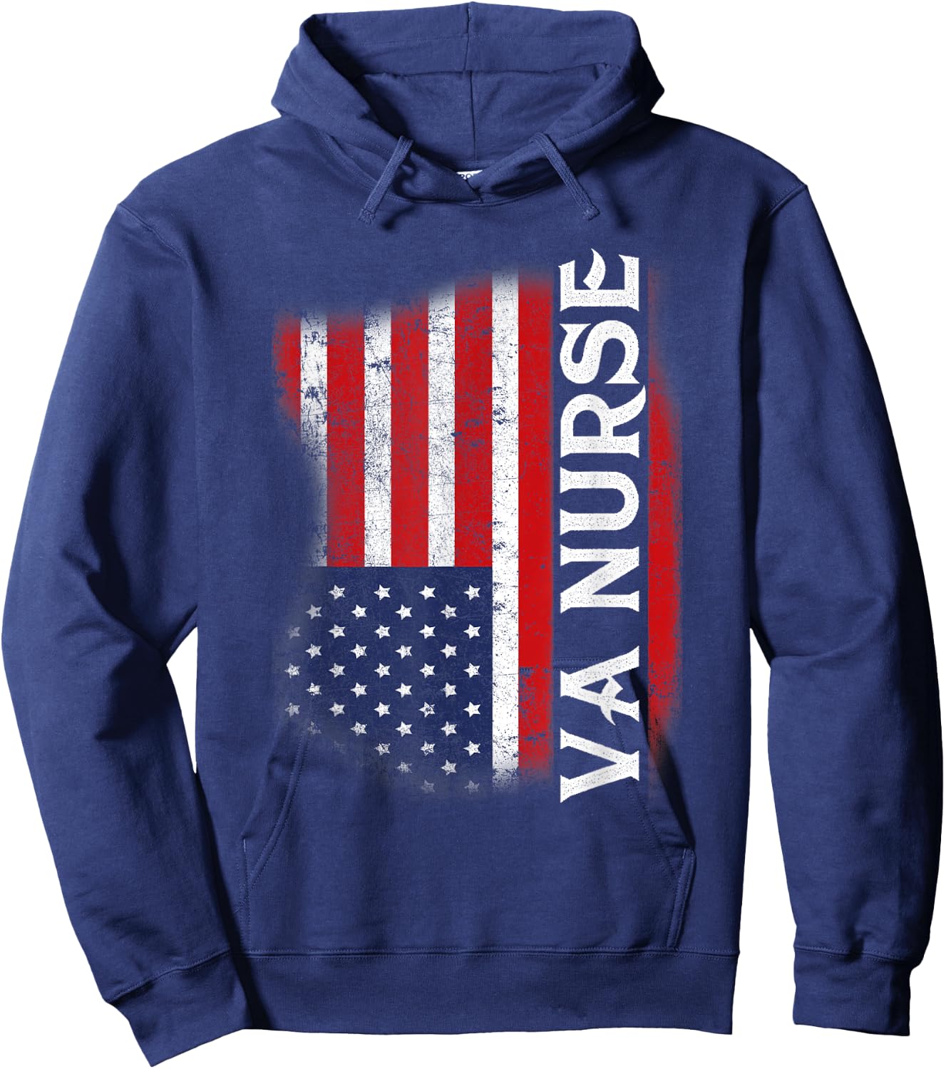 Veteran American USA Flag VA Nurse Hoodie - Hoodie | Navy