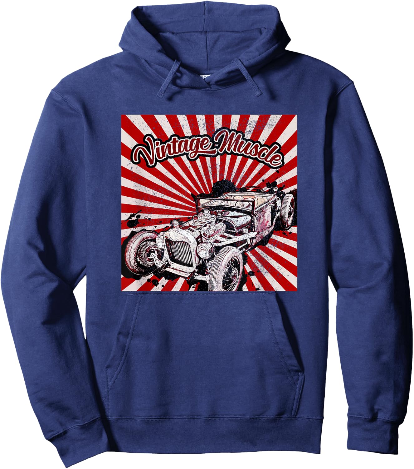 Vintage Muscle Car Roadster Hoodie - Hoodie | Navy