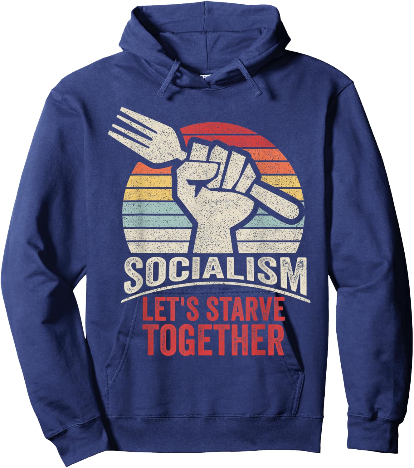 Retro Vintage Anti Communism Anti Socialism Hoodie - Hoodie | Navy
