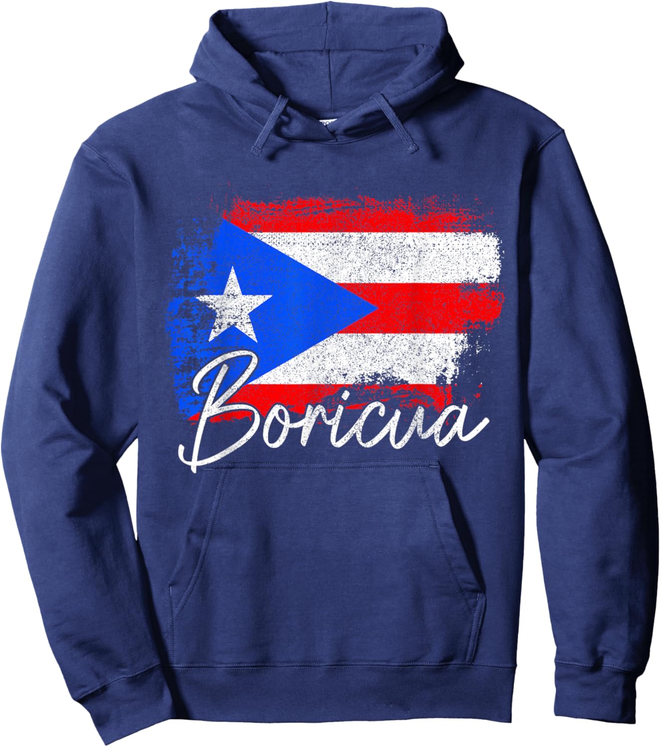 Puerto Rico Boricua Vintage Puerto Rican Flag Pride Hoodie - Hoodie | Navy